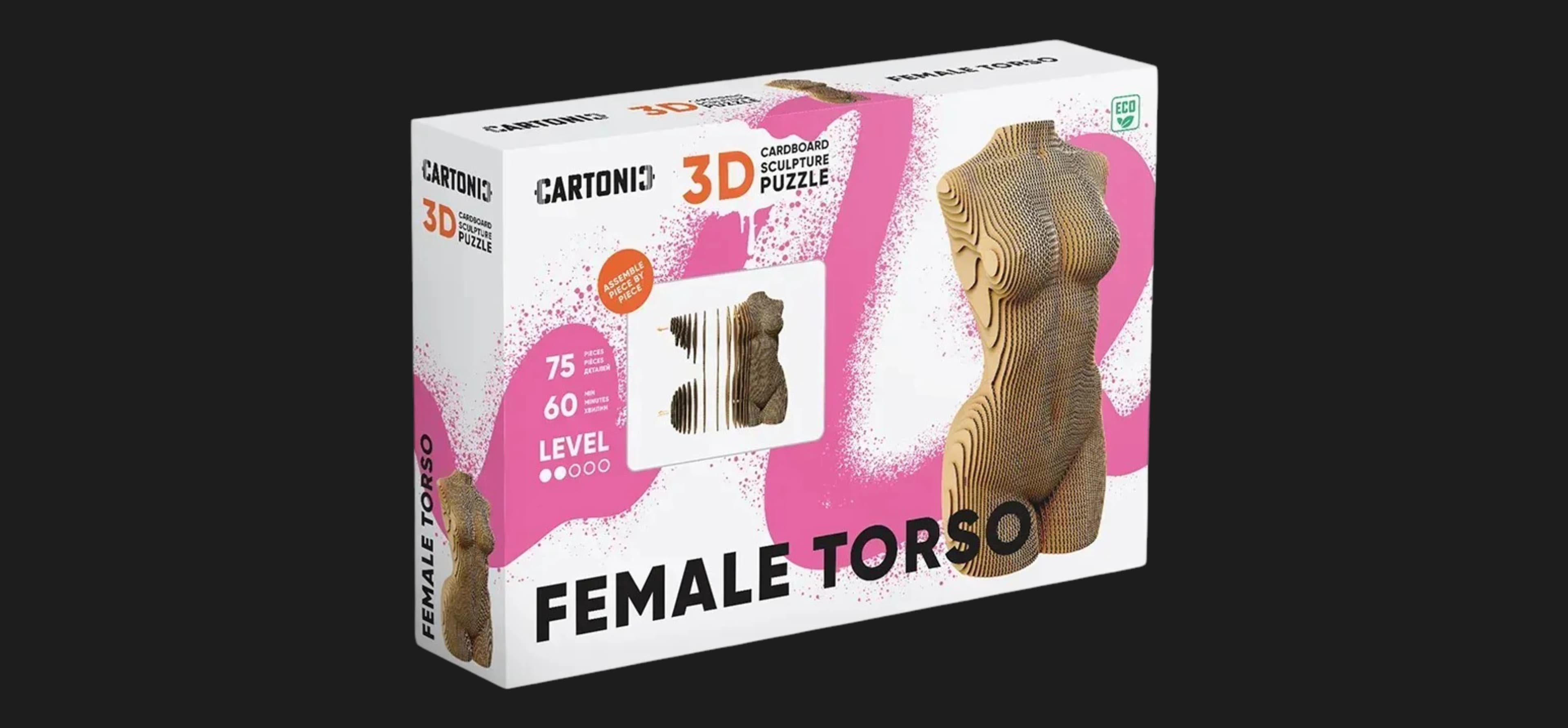 Картонный 3D пазл-конструктор Cartonic Женский торс (Female torso) (CARTTORSW)