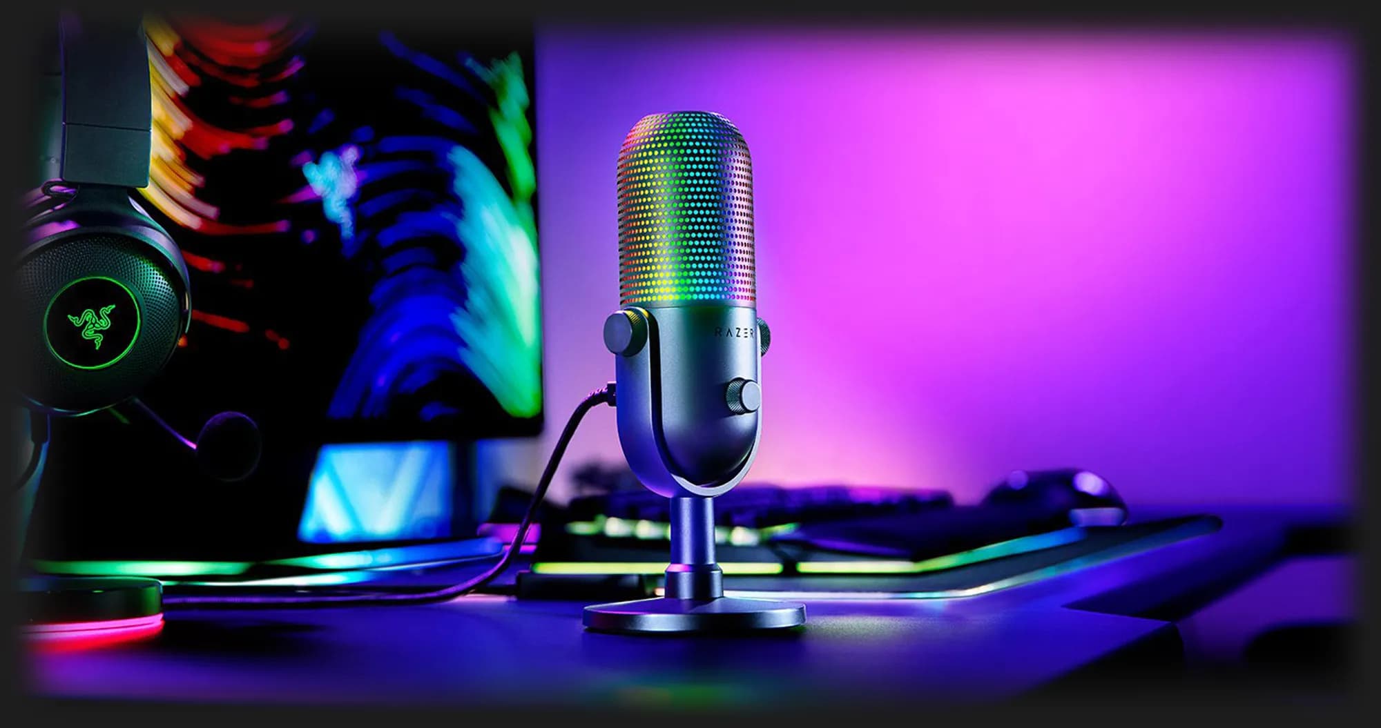 Микрофон Razer Seiren V3 Chroma (White) (RZ19-05060200-R3M1) (UA)