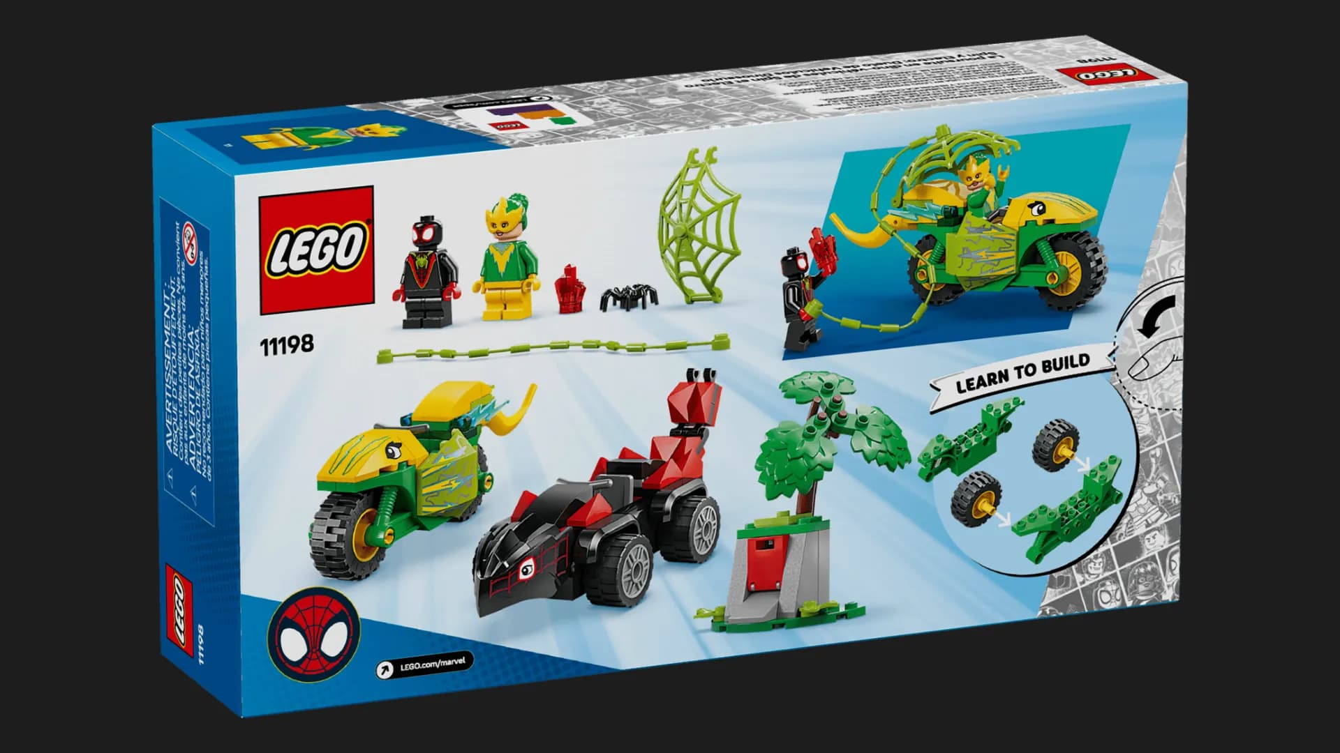 Конструктор LEGO Marvel Гонки на электромобилях с динозаврами (11198)