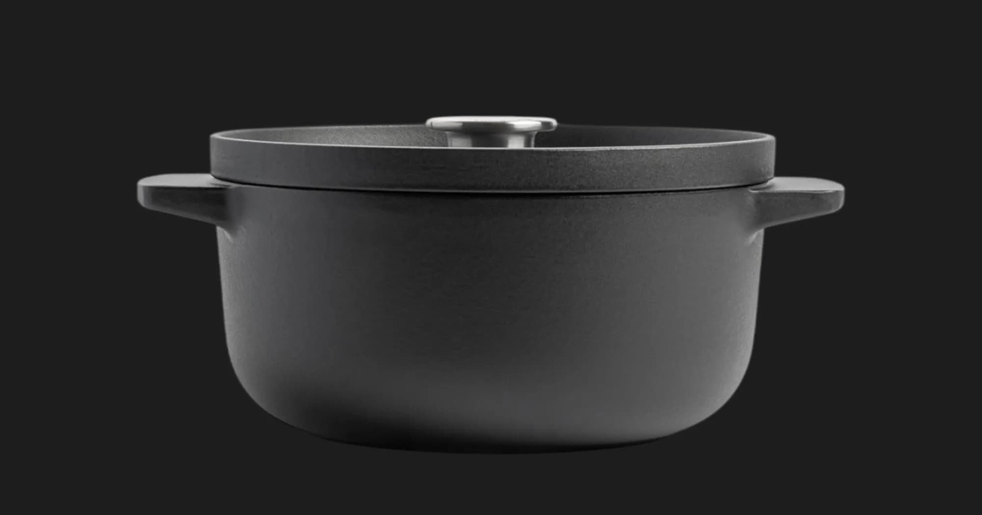 Кастрюля чугунная с крышкой KitchenAid Matte Oven-to-table, 22 см, 3,3 л (Black) (CC004899-001)