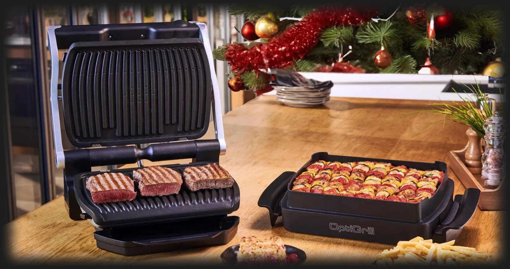 Гриль Tefal OptiGrill + Waffles GC716D12