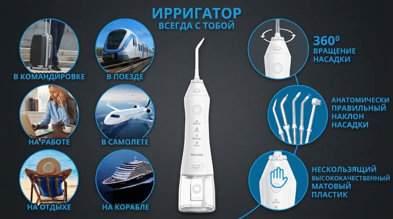 Ирригатор Pecham Travel PC-1581 (White)