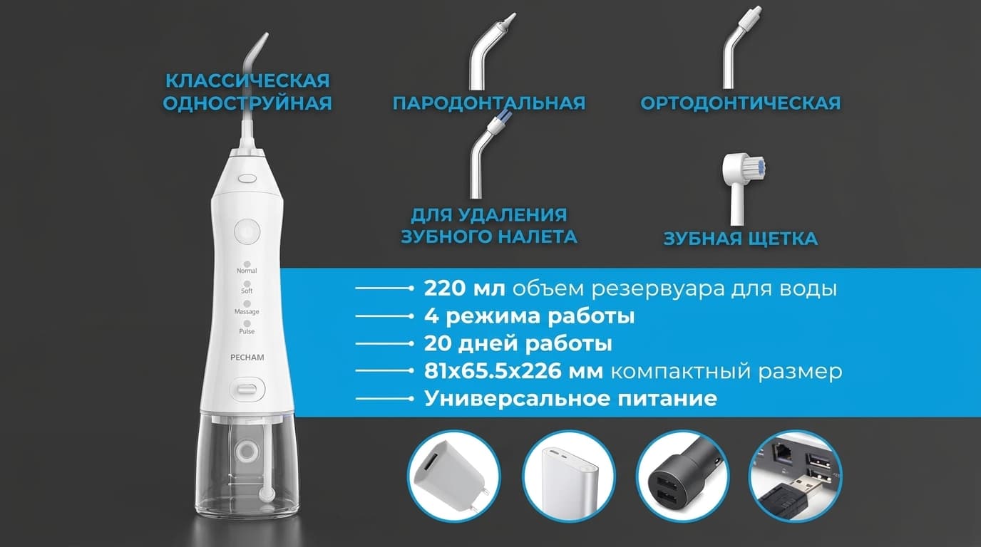Ирригатор Pecham Travel PC-1581 (White)