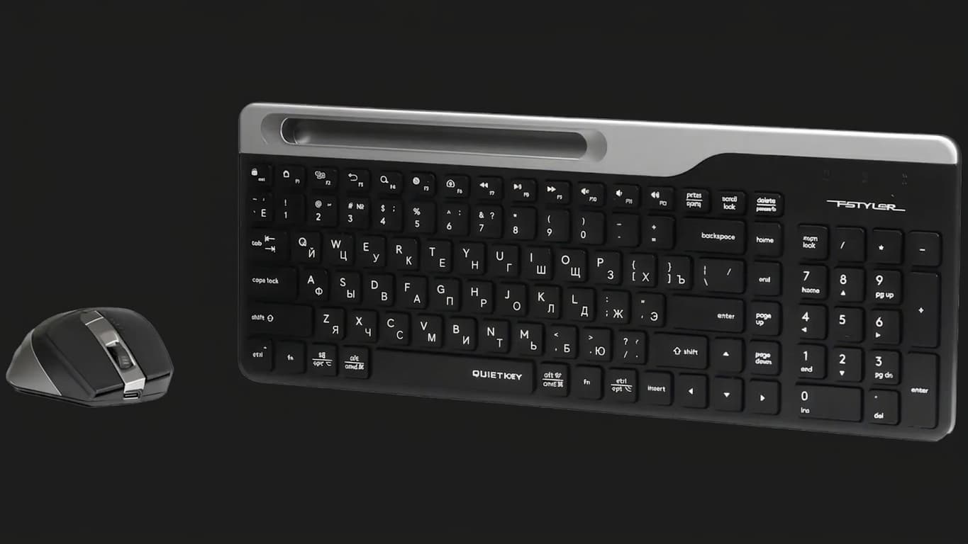 Комплект беспроводная клавиатура + мышь A4Tech FB2535C (Smoky Gray)