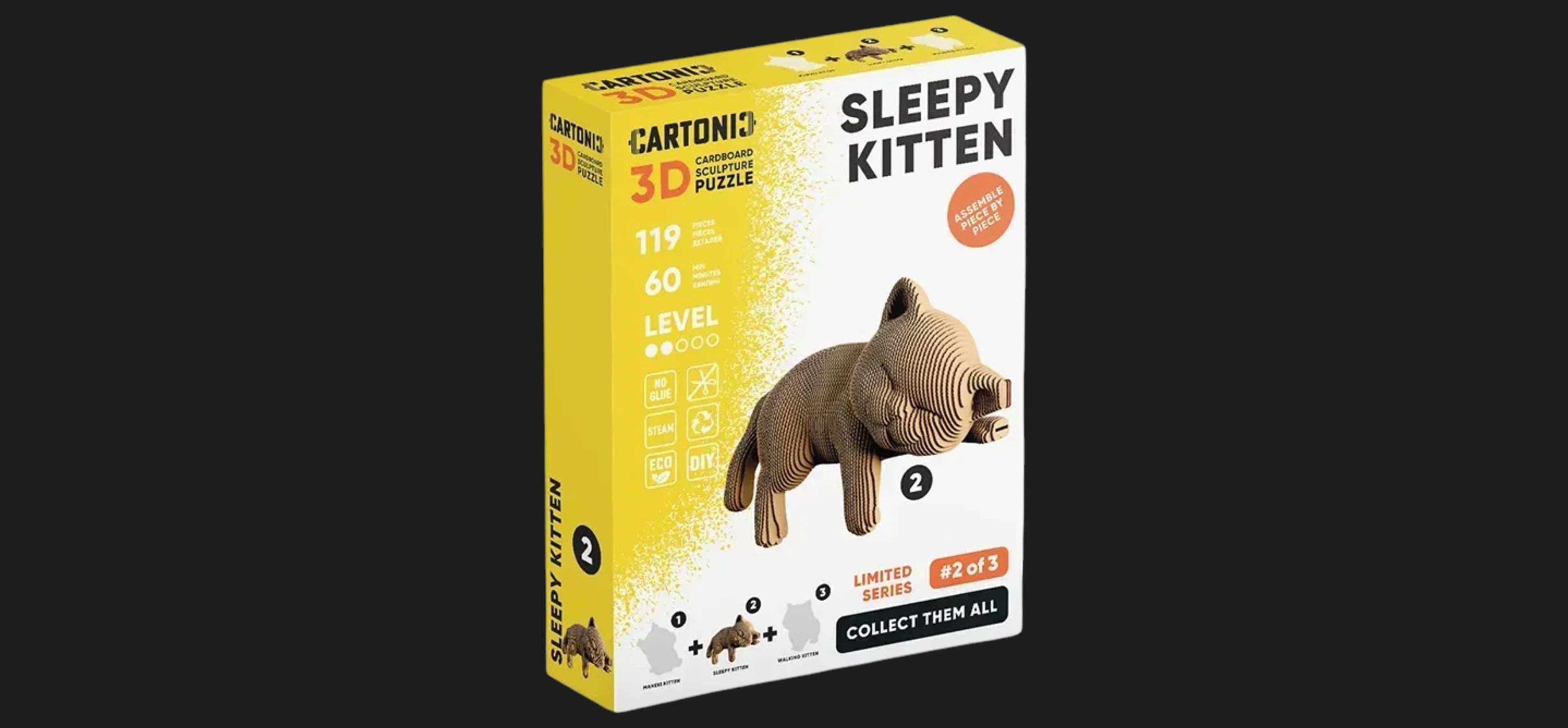Картонный 3D пазл-конструктор Cartonic Sleepy kitten (CARTMNSLEEP)