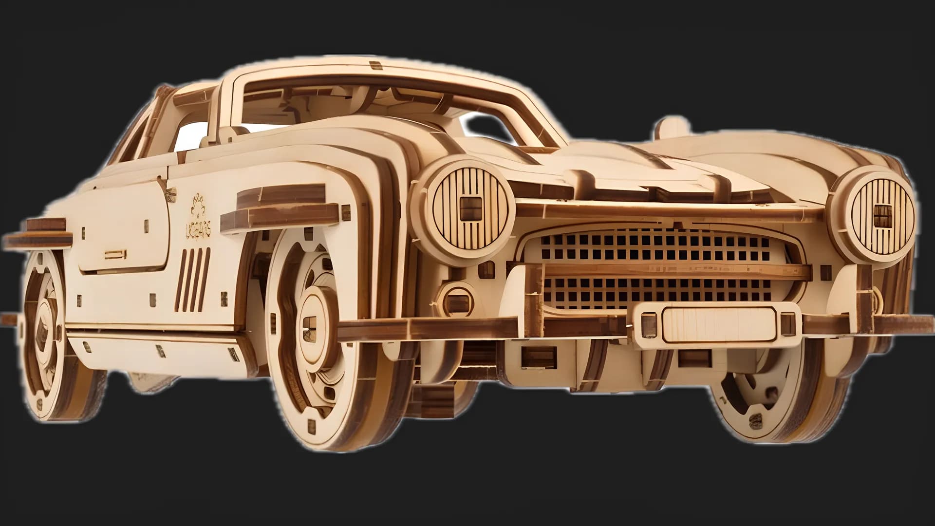 Деревянный 3D конструктор UGEARS Крылатое спорткупе (70205)