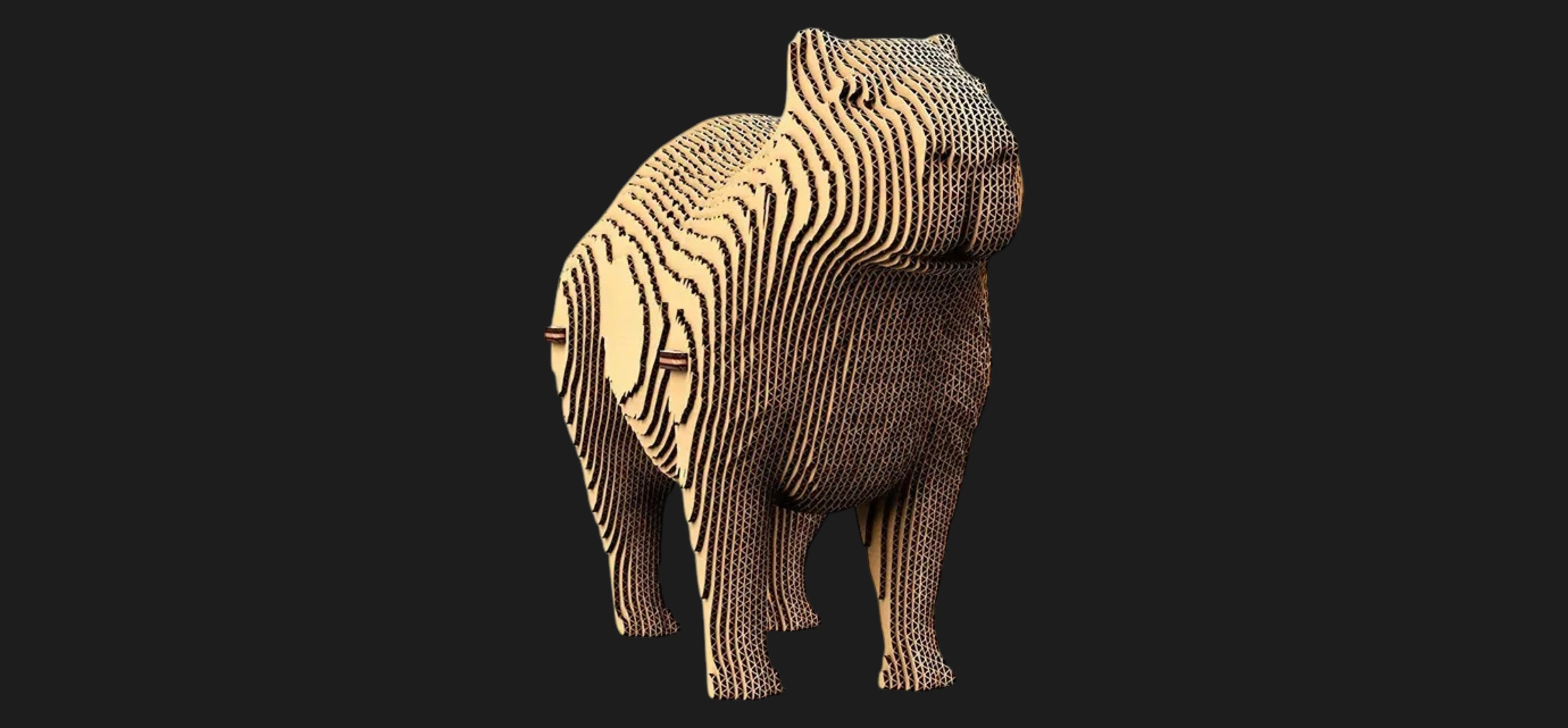 Картонный 3D пазл-конструктор Cartonic Капибара (Capybara) (CARTCAPY)