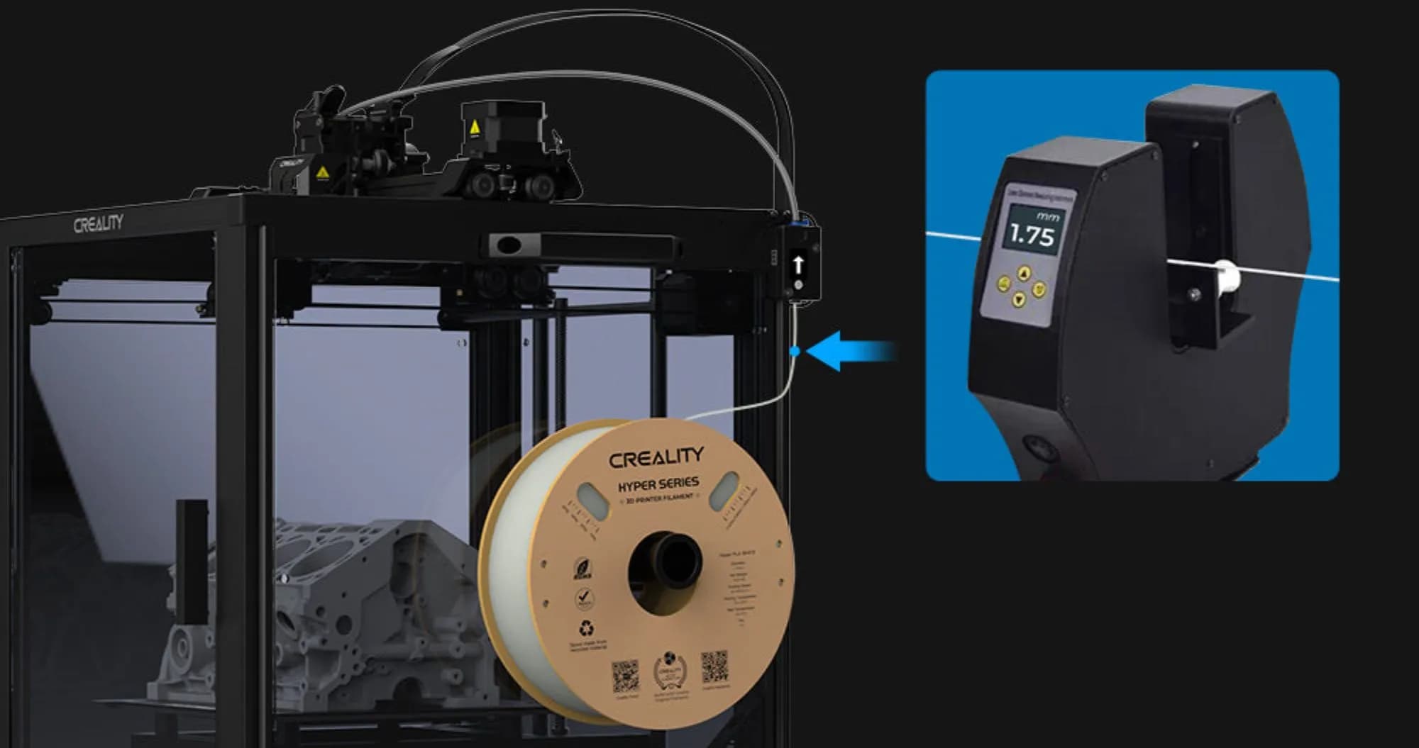 Пластик (Filament) CREALITY Hyper PLA 1кг 1.75мм Коричневый (3301010382)