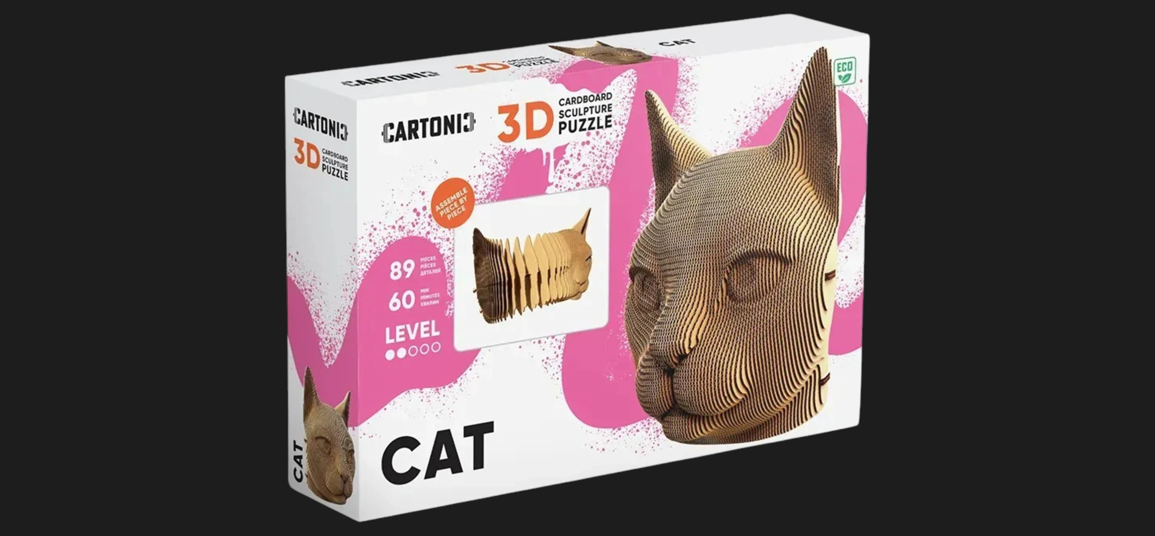 Картонный 3D пазл-конструктор Cartonic Кот (Cat) (CARTCAT)