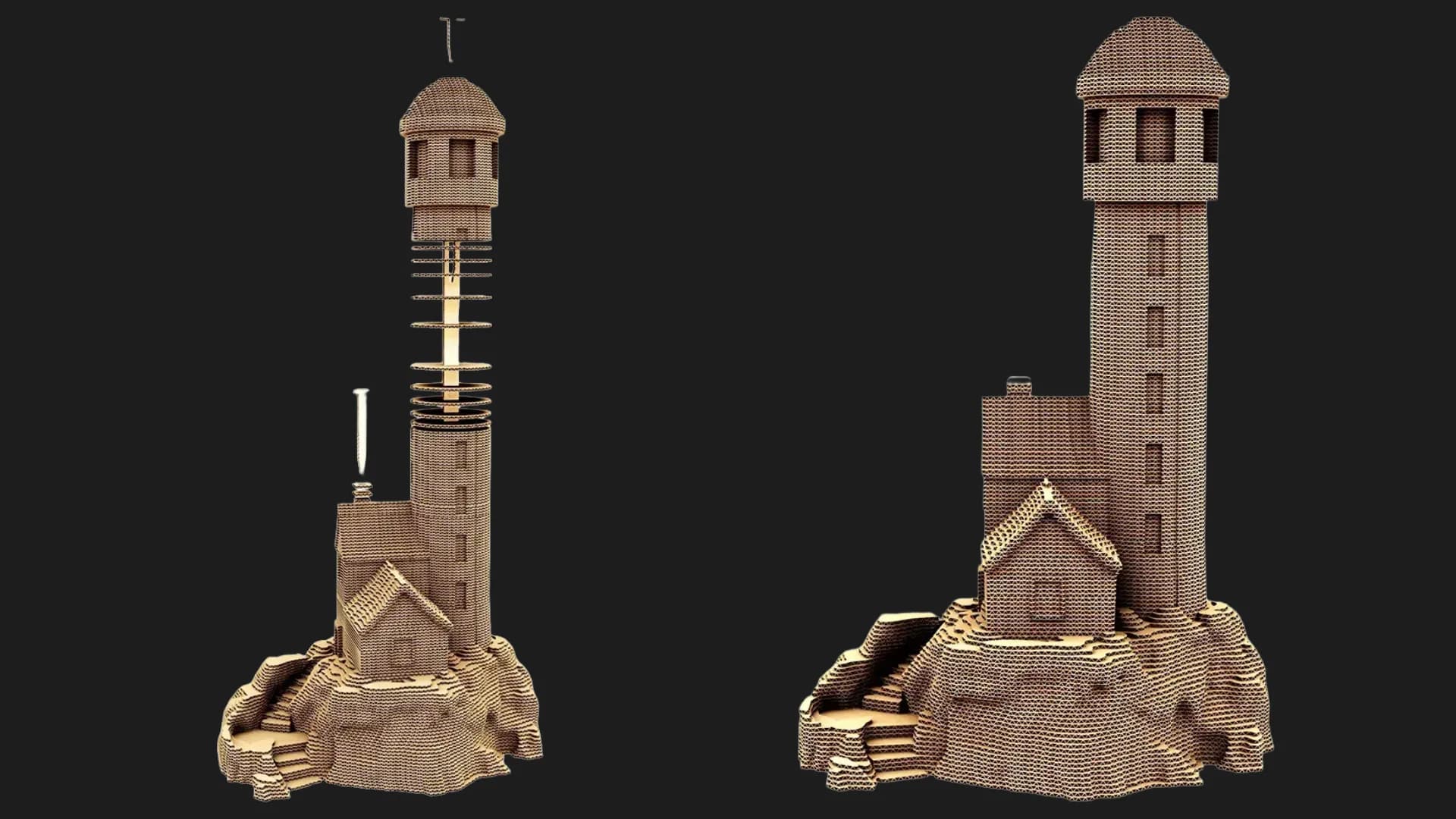 Картонный 3D пазл-конструктор Cartonic Маяк (Lighthouse) (CARTLIHOU)