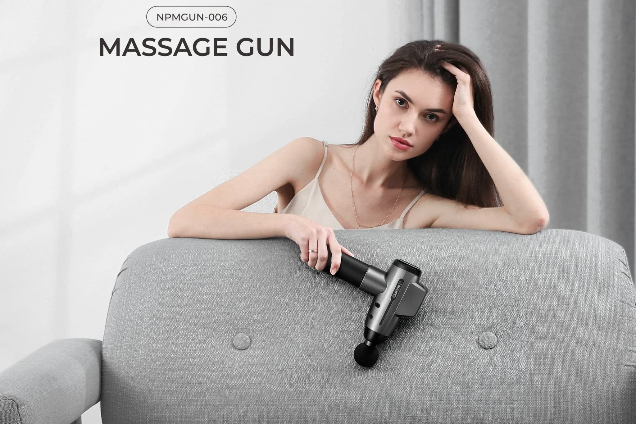 Перкуссионный массажер Naipo NPMGUN-006 (Black)