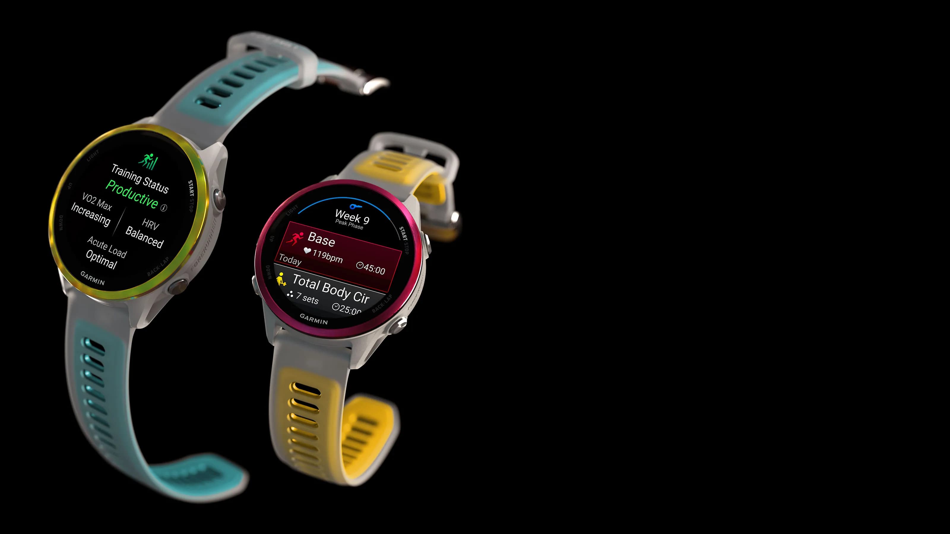 Garmin Forerunner 570 47mm Amp Yellow Aluminum with Translucent Whitestone/Turquoise Band