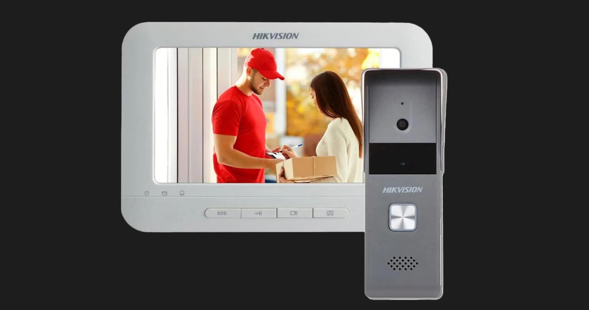Комплект видеодомофона Hikvision DS-KIS203T (White)