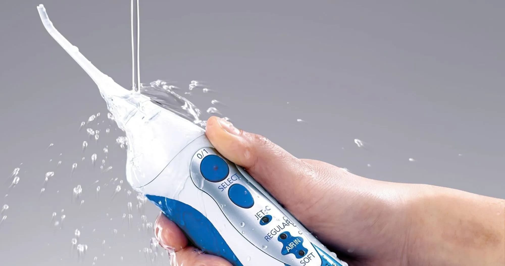 Ирригатор портативный Panasonic, 2 насадки (EW1211A321) (White/Blue)