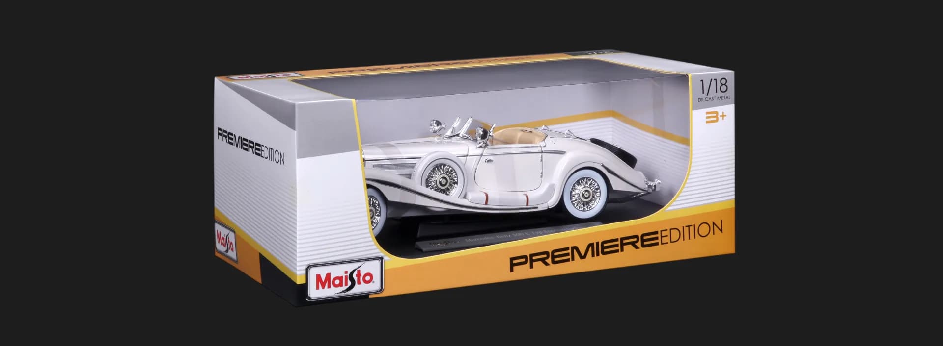 Автомодель Maisto 1936 Mercedes-Benz 500K Specialroadster, 1:18 (36055 white)