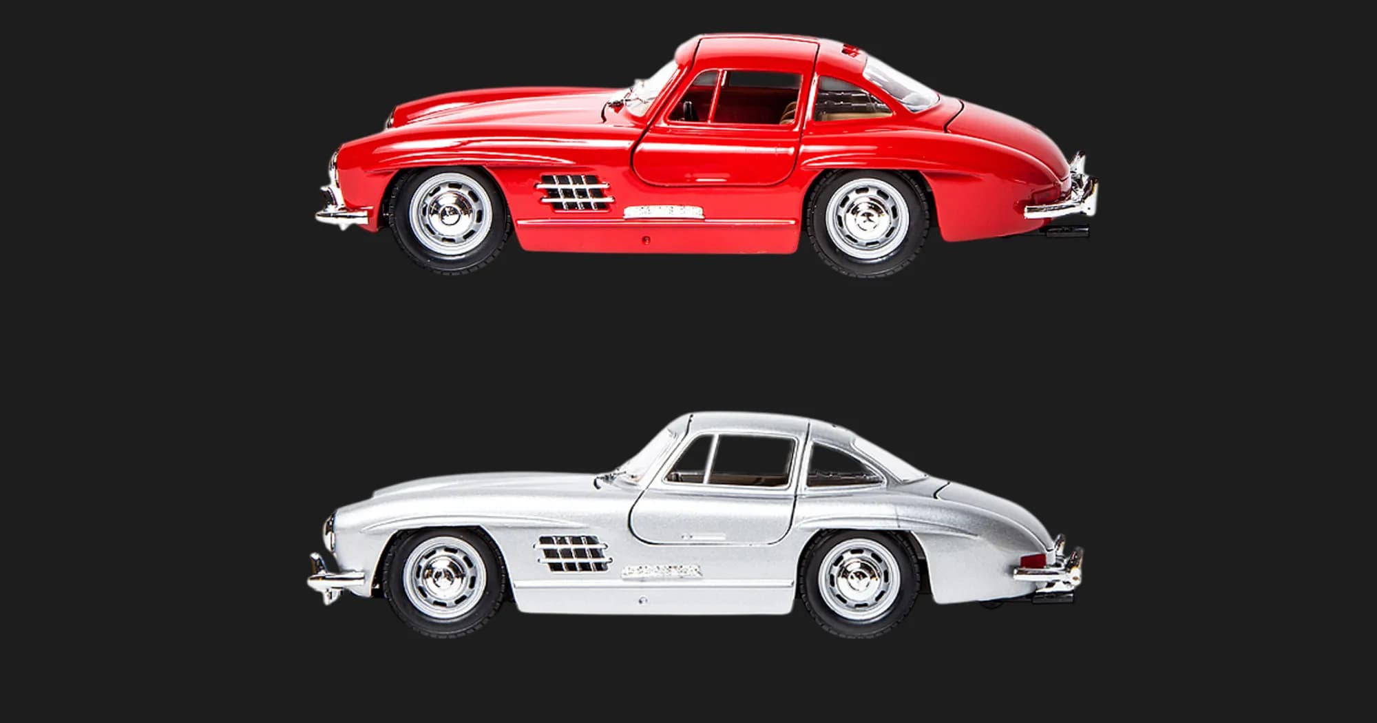Автомодель Bburago — Mercedes-Benz 300 Sl (1954) в ассортименте, 1:24 (Silver, Red) (18-22023)