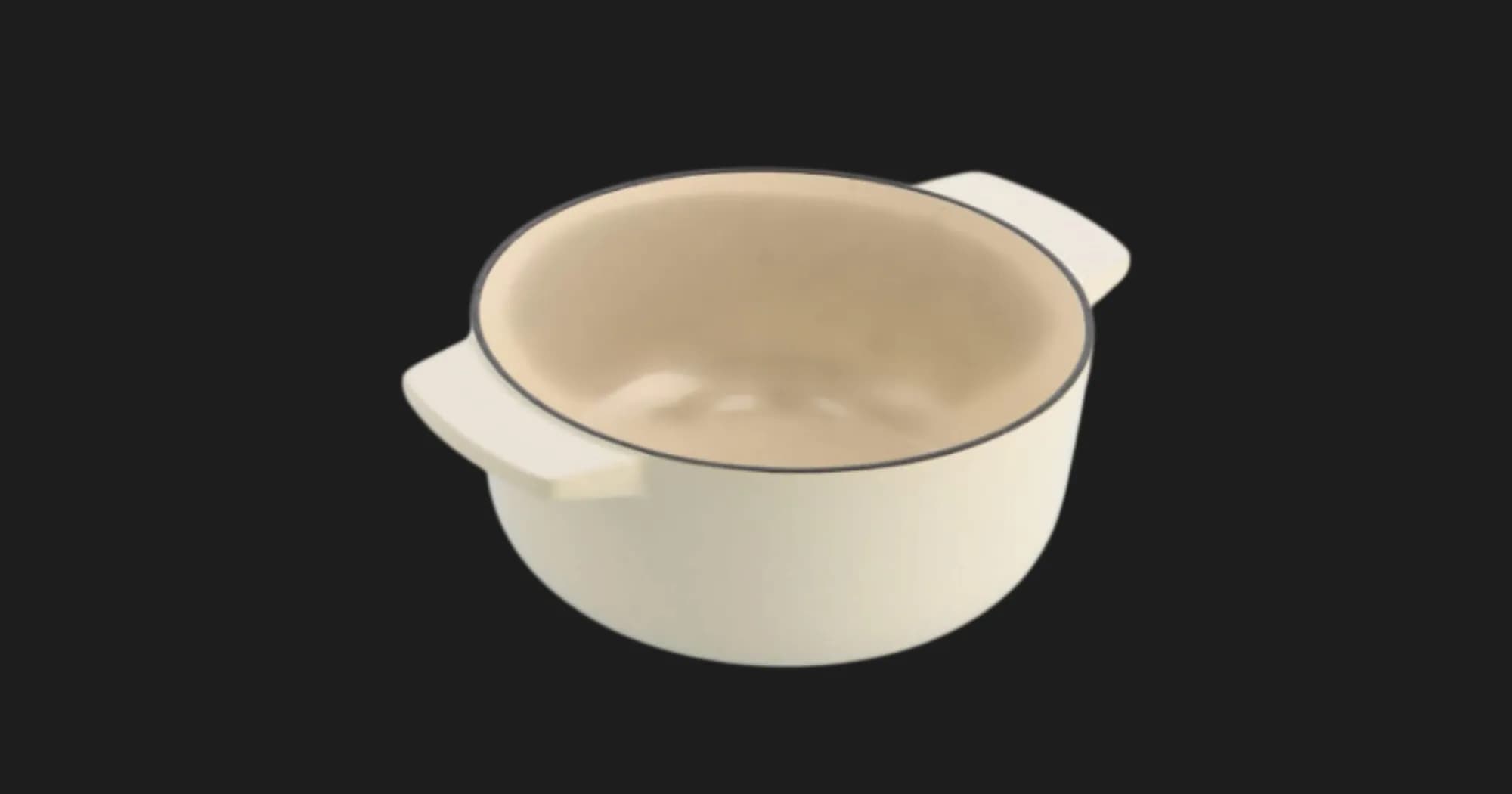 Кастрюля чугунная с крышкой KitchenAid, 22 см, 3,3 л (Beige) (CC006056-001)