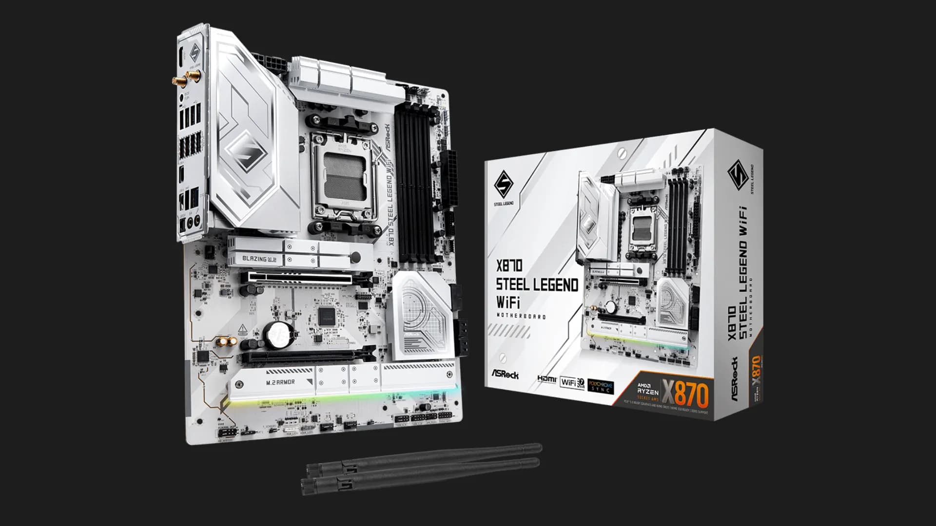 Материнская плата ASRock X870 STEEL LEGEND WIFI (sAM5) (X870 STEEL LEGEND WIFI)