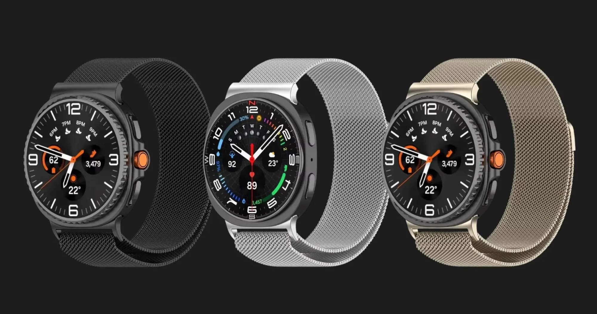 Ремешок Milanese Magnetic для Samsung Galaxy Watch Ultra 2/Ultra (Black)