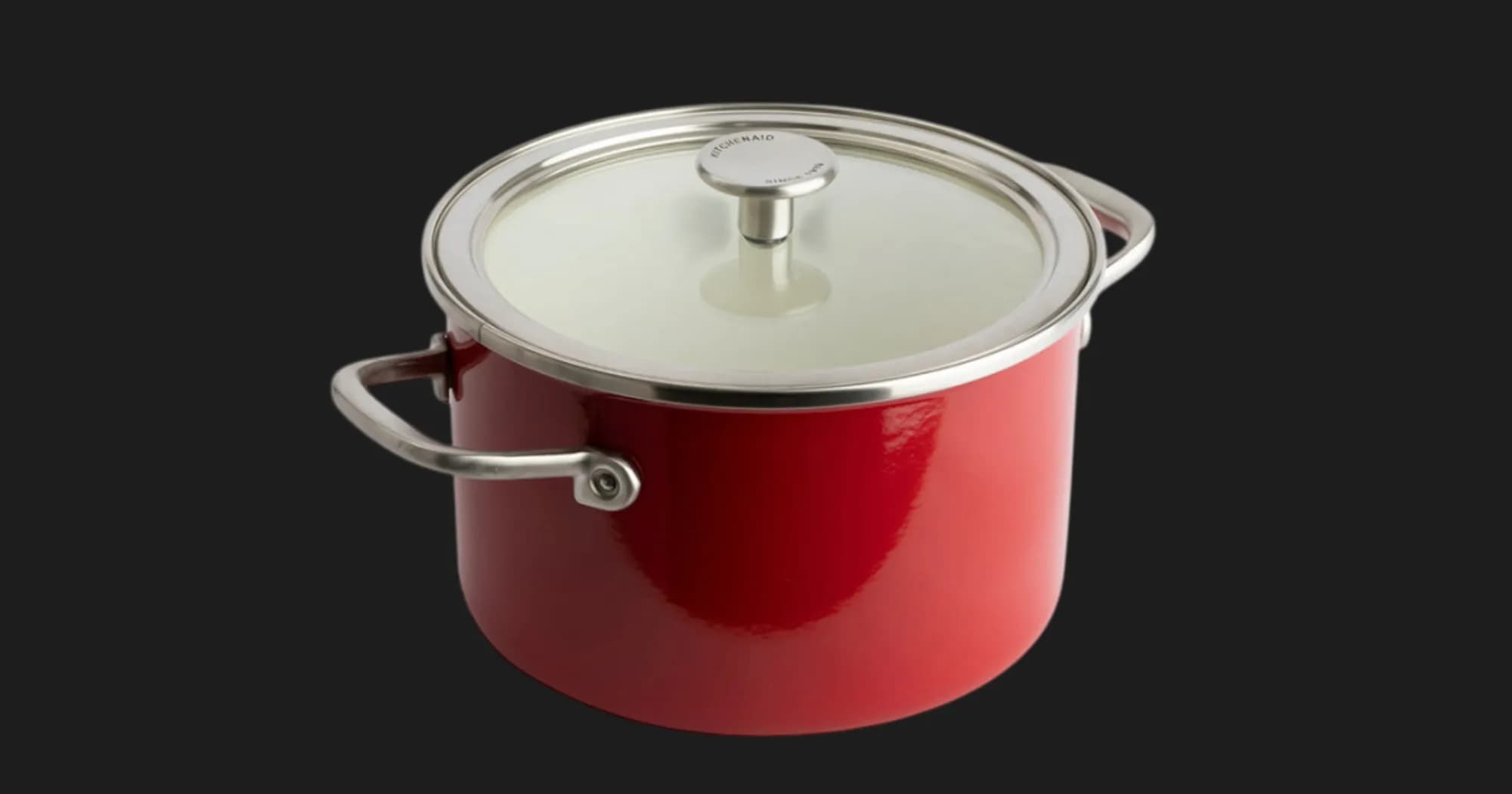 Кастрюля с крышкой KitchenAid Steel Core, 20 см, 3,7 л (Red) (CC003267-001)