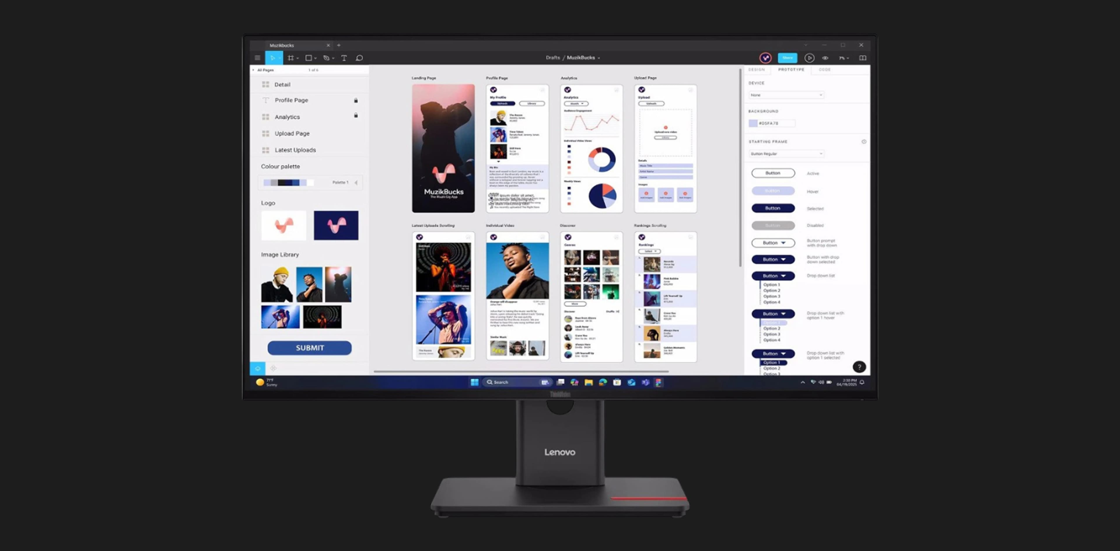 Монитор Lenovo 31.5" ThinkVision T32ud-40 IPS 60Hz 64B0GAT1UA (UA)