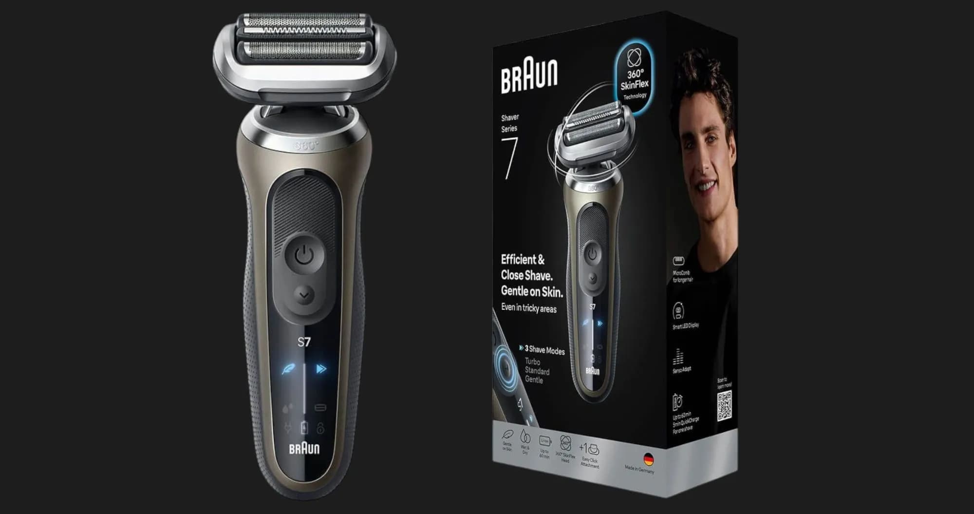Электрическая бритва BRAUN Series 7 Flex Wet&Dry (72-C1200s) (Gold)