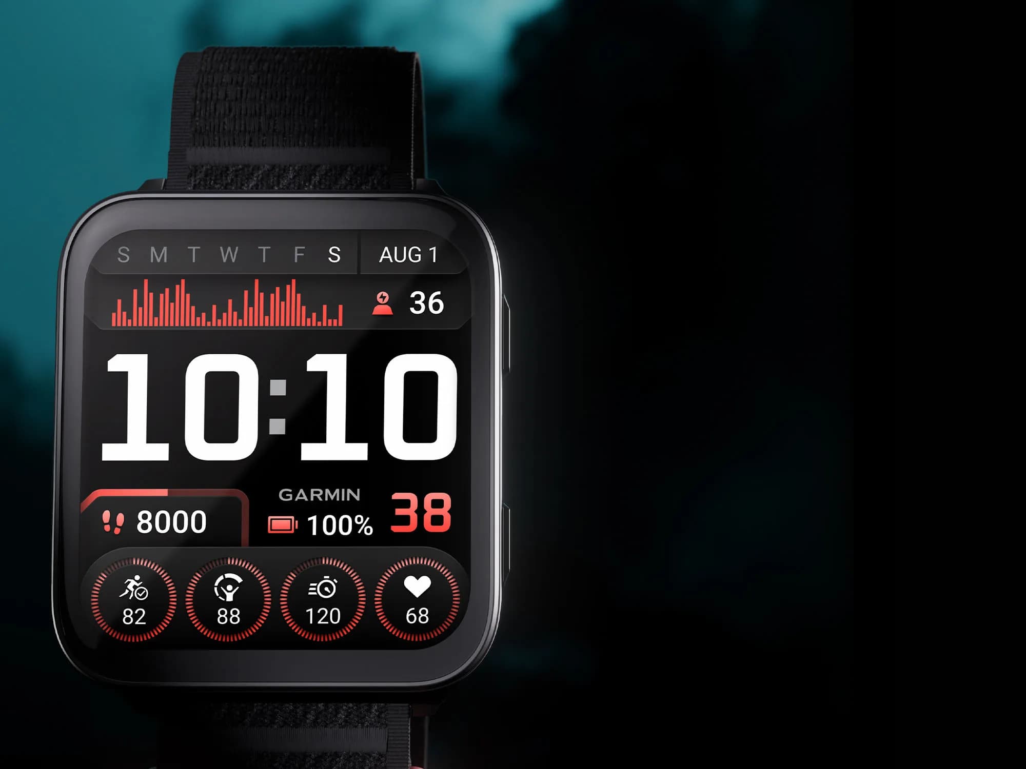 Garmin Venu X1 Black with Slate Titanium Caseback and Black ComfortFit Nylon Band (010-02980-00/02)