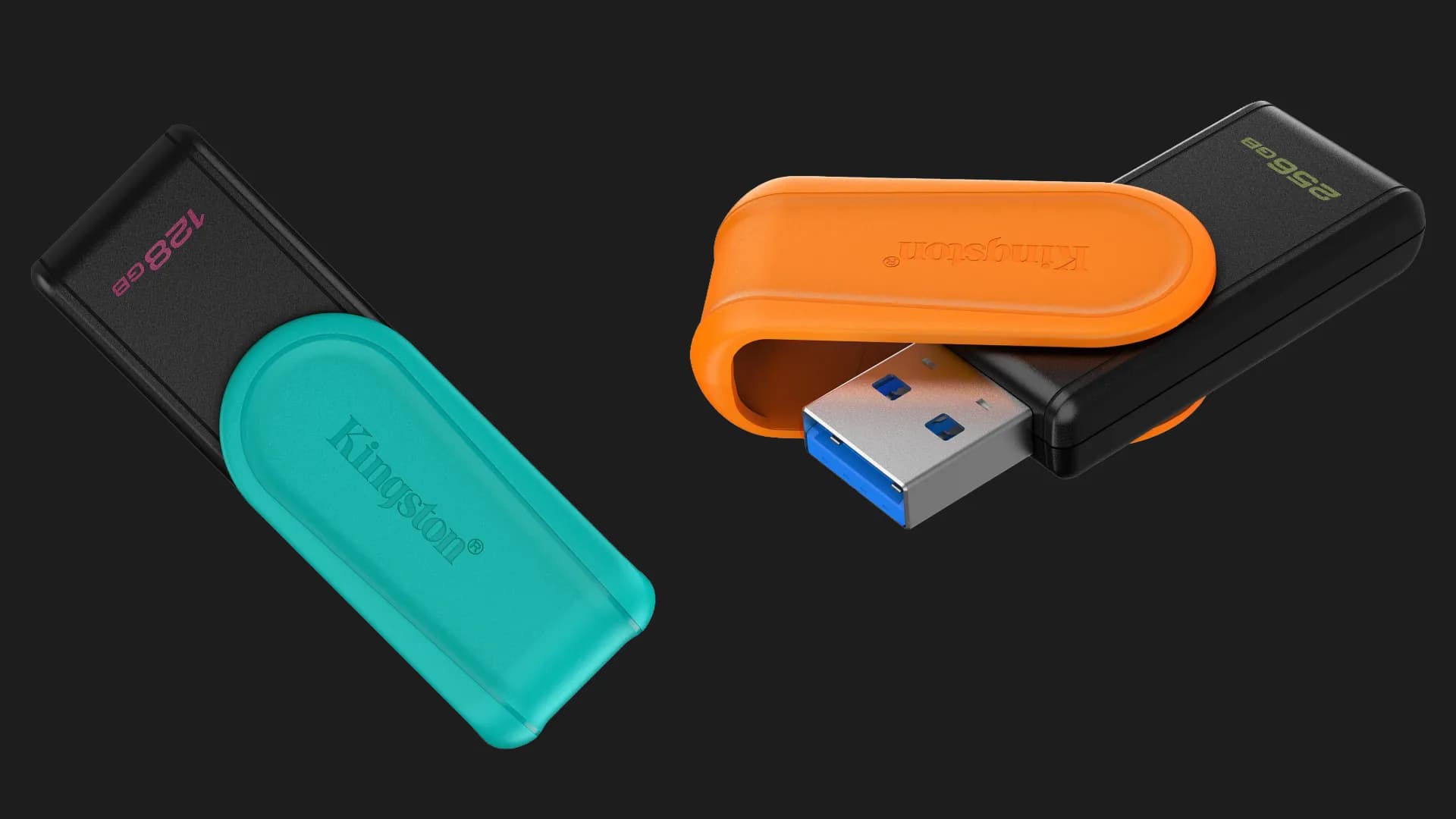 Флеш-накопитель Kingston USB 3.2 DT Exodia S 128GB (Black/Turquoise)