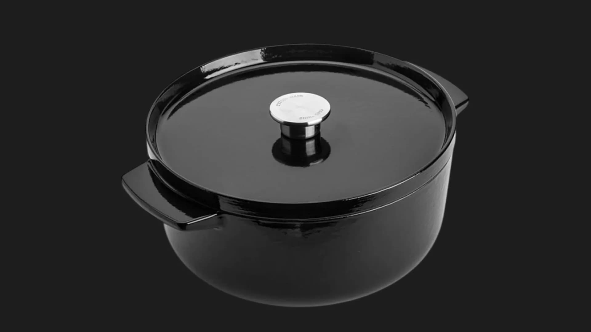 Чугунная кастрюля с крышкой KitchenAid, 26 см, 5,2 л (Black) (CC006061-001)