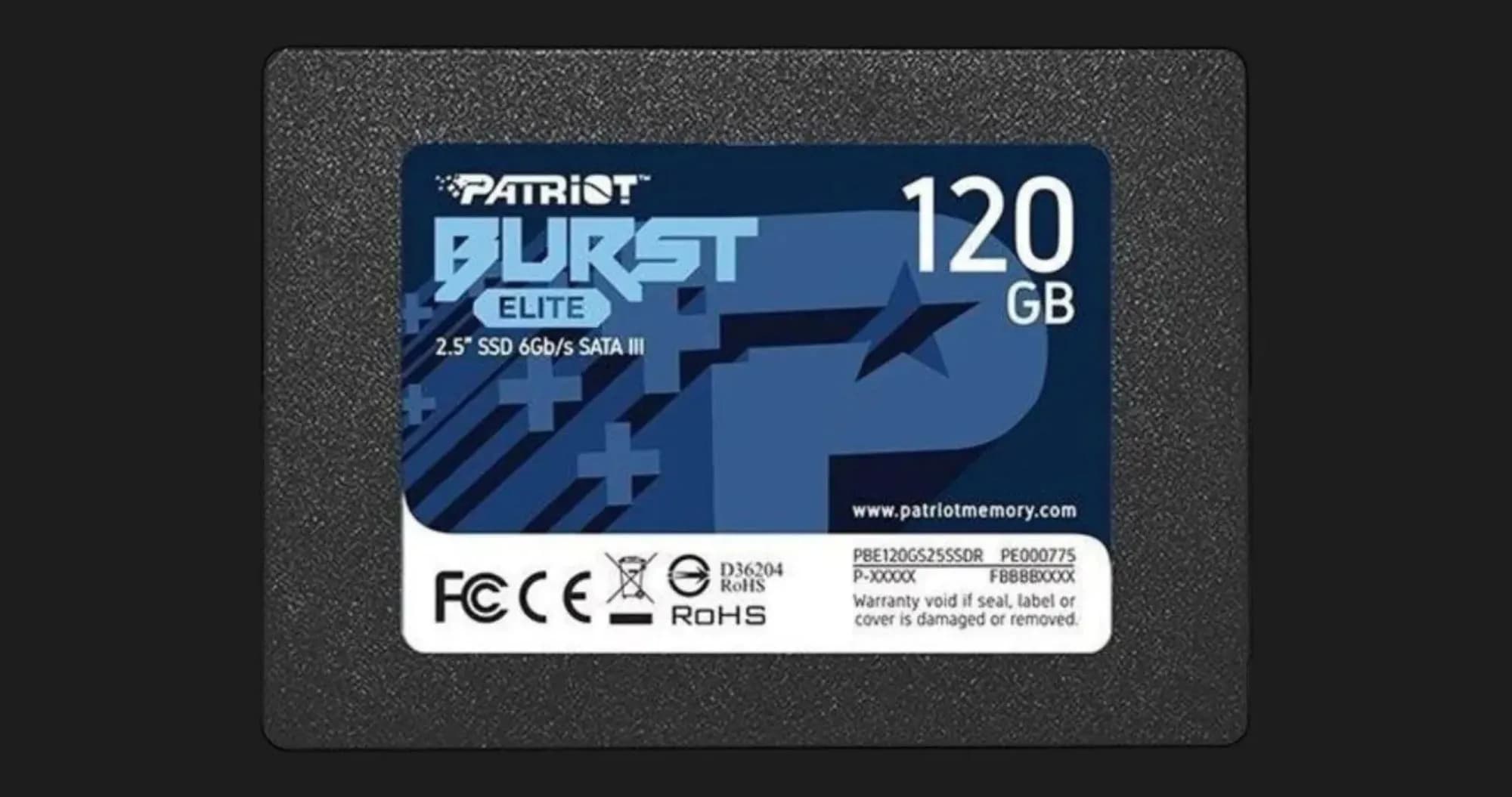 Накопитель SSD Patriot Burst Elite 120GB SATA (PBE120GS25SSDR)