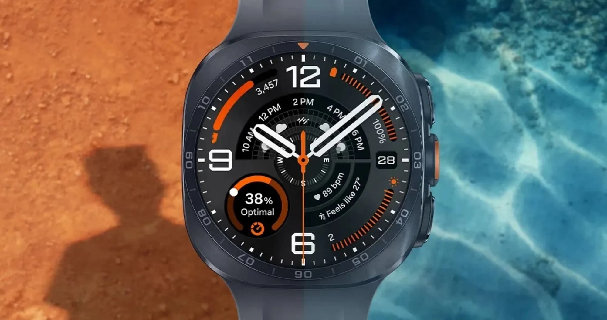 Смарт-часы Samsung Galaxy Watch Ultra 2 47mm Titanium Gray LTE with Black Marine Band (SM-L715FZKA) (Standard)