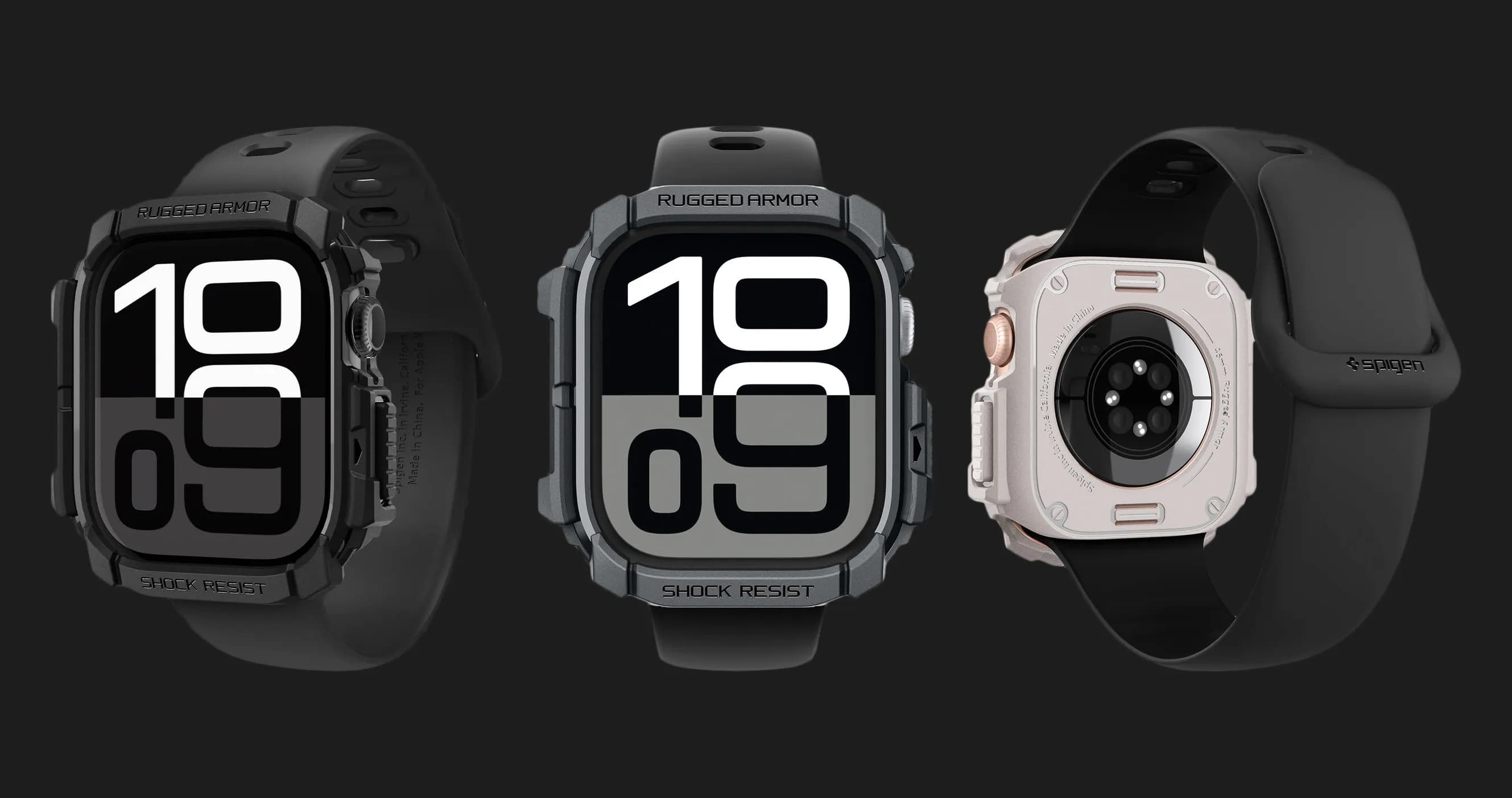 Чехол Spigen Rugged Armor для Apple Watch 2024 46mm (Dune Beige)