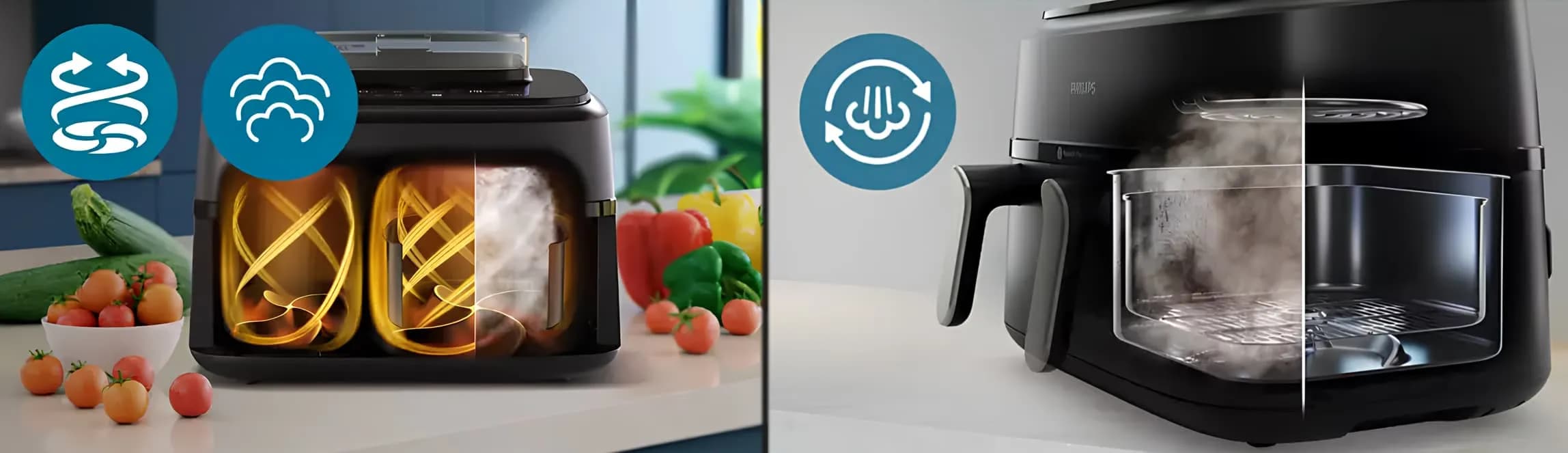 Мультипечь Philips Dual Basket Airfryer 5000 Series NA555/00