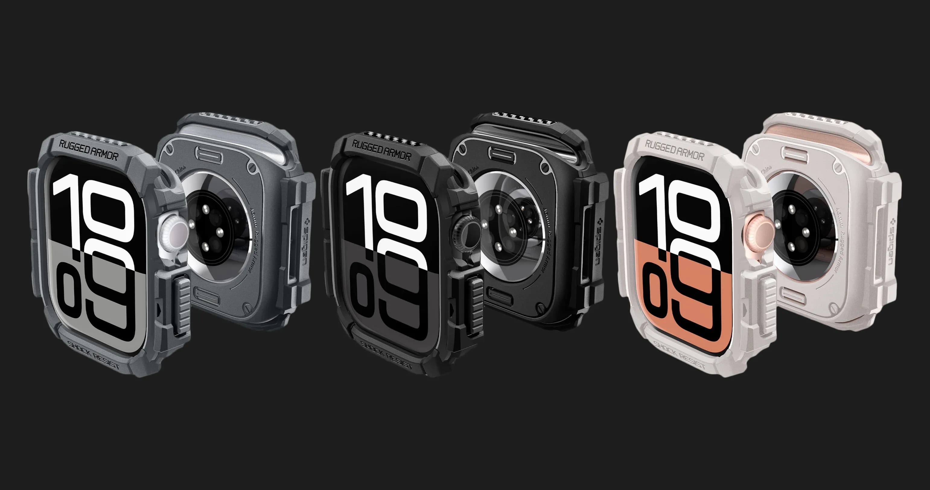 Чехол Spigen Rugged Armor для Apple Watch 2024 46mm (Dune Beige)