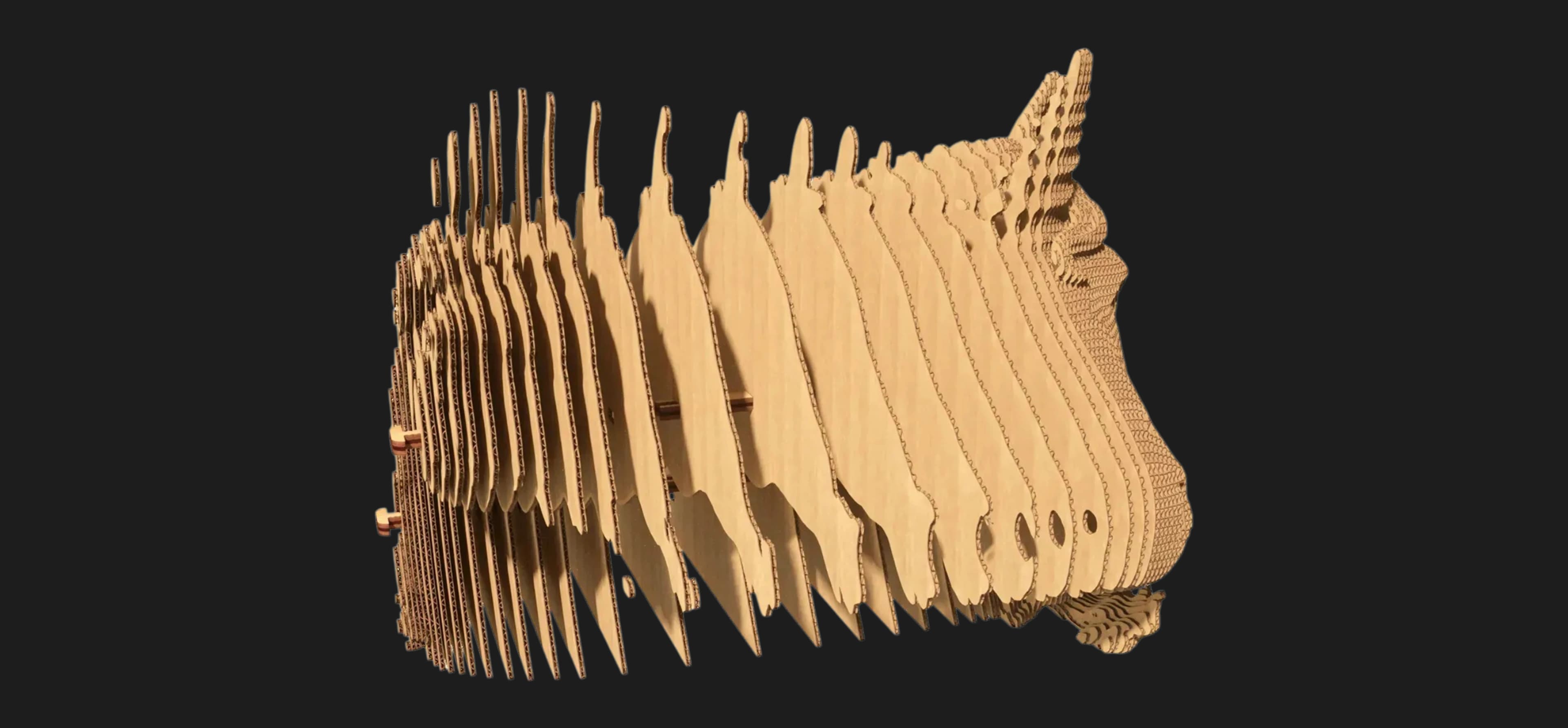 Картонный 3D пазл-конструктор Cartonic Единорог (Unicorn) (CARTUNI)