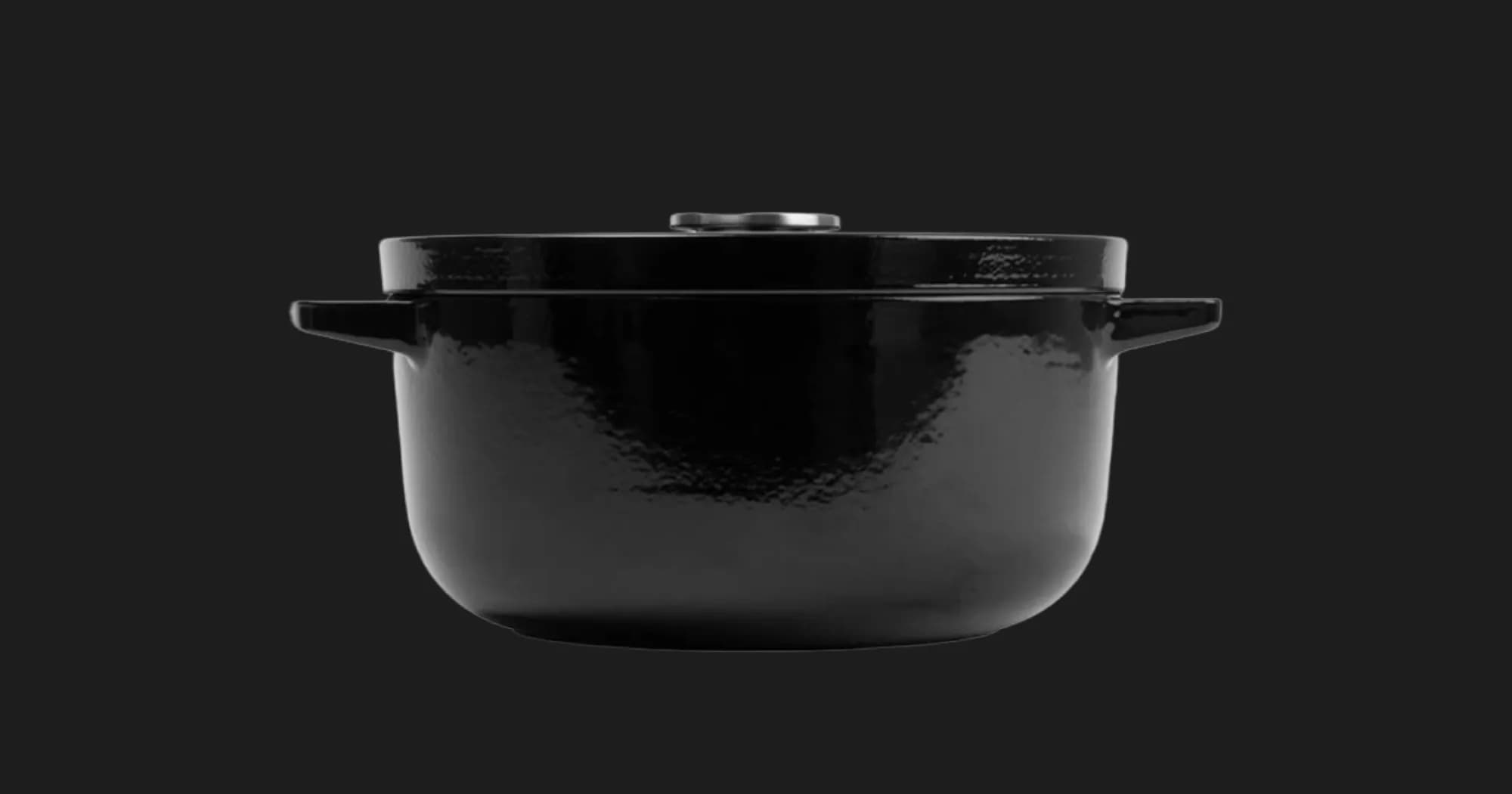 Чугунная кастрюля с крышкой KitchenAid, 22 см, 3,3 л (Black) (CC006058-001)