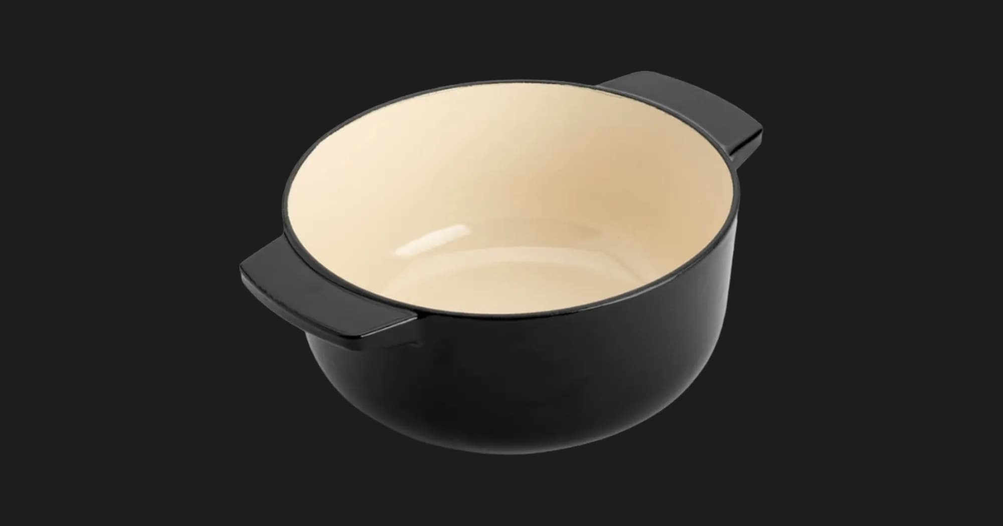 Чугунная кастрюля с крышкой KitchenAid, 22 см, 3,3 л (Black) (CC006058-001)