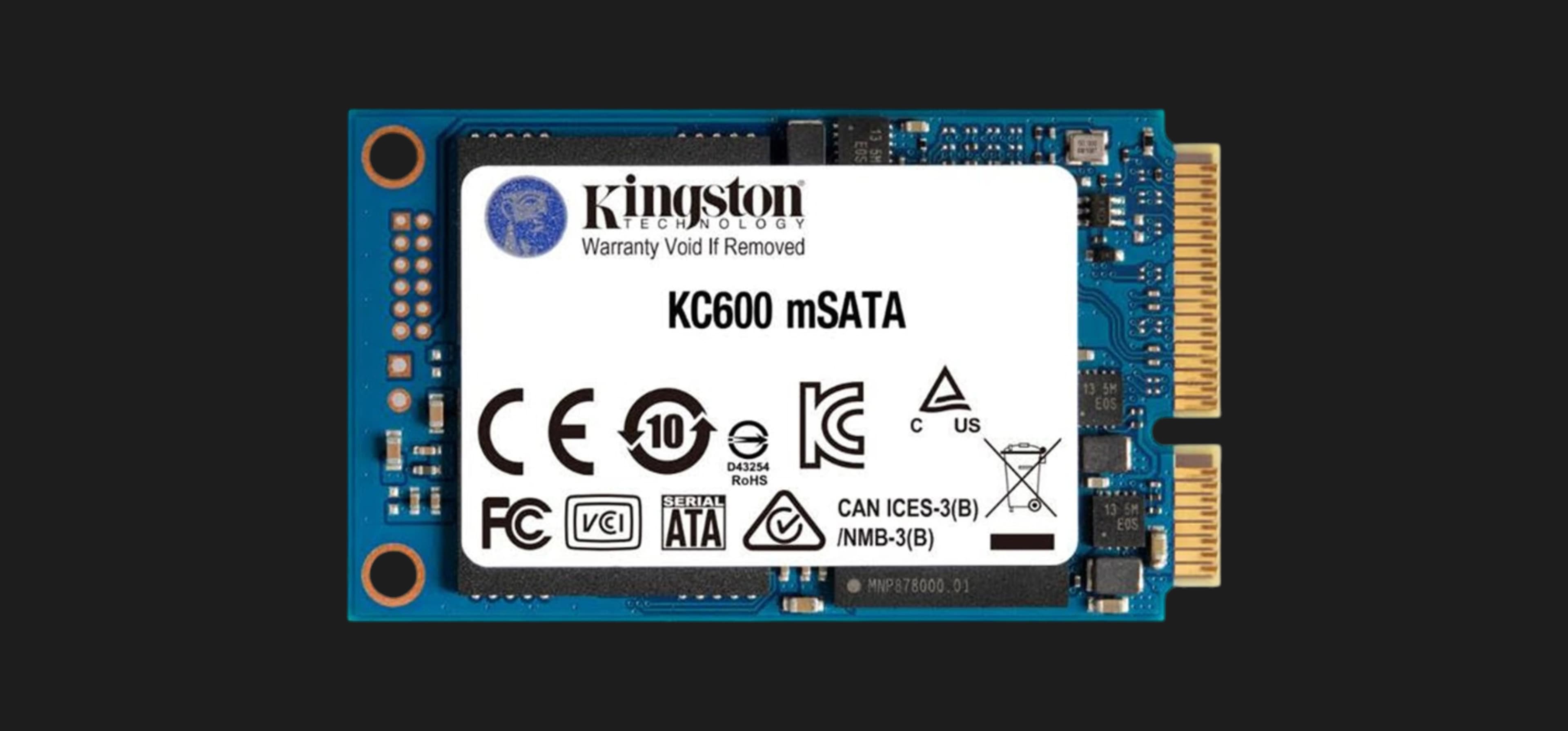 Накопитель SSD Kingston KC600 512GB mSATA (SKC600MS/512G)