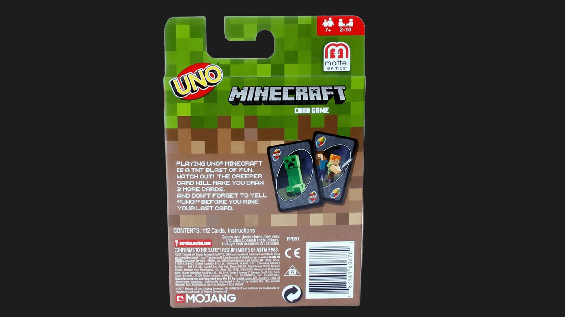 Настольная игра Mattel Games UNO Minecraft (FPD61)