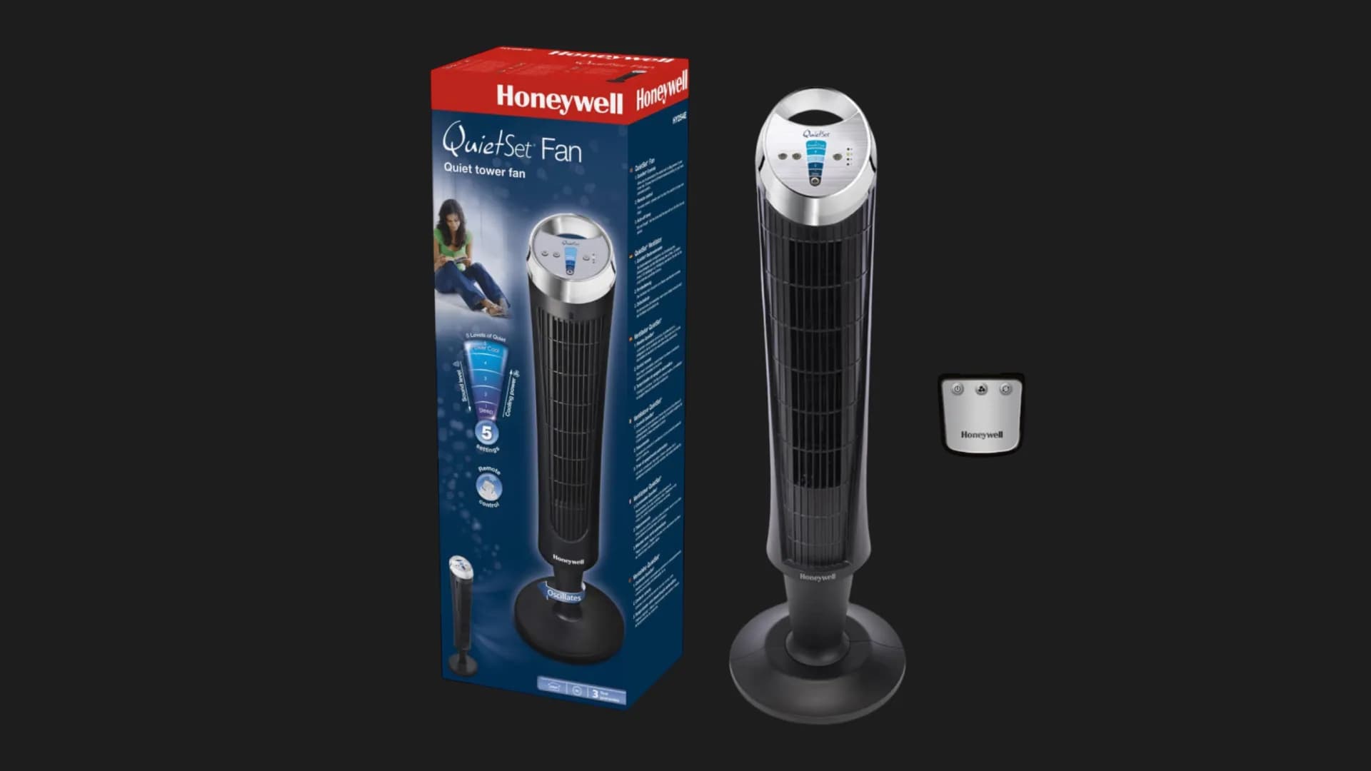 Колонный вентилятор Honeywell Quiet Set (HY254E) (Black)