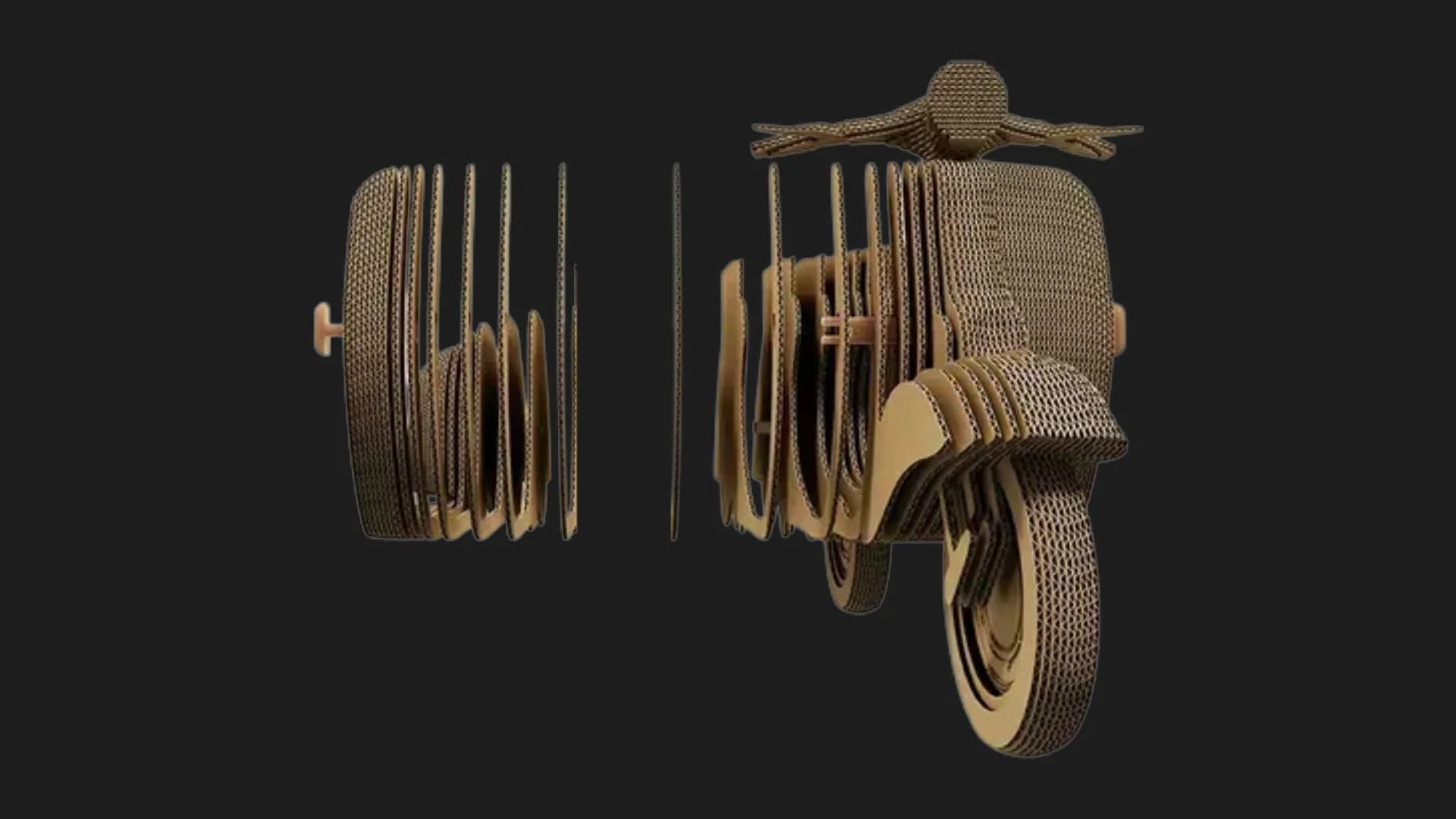Картонный 3D пазл-конструктор Cartonic Скутер (Scooter) (CARTSCOO)