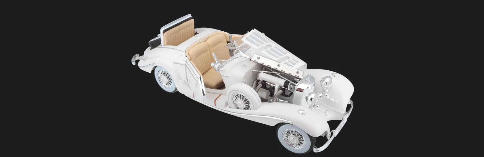 Автомодель Maisto 1936 Mercedes-Benz 500K Specialroadster, 1:18 (36055 white)