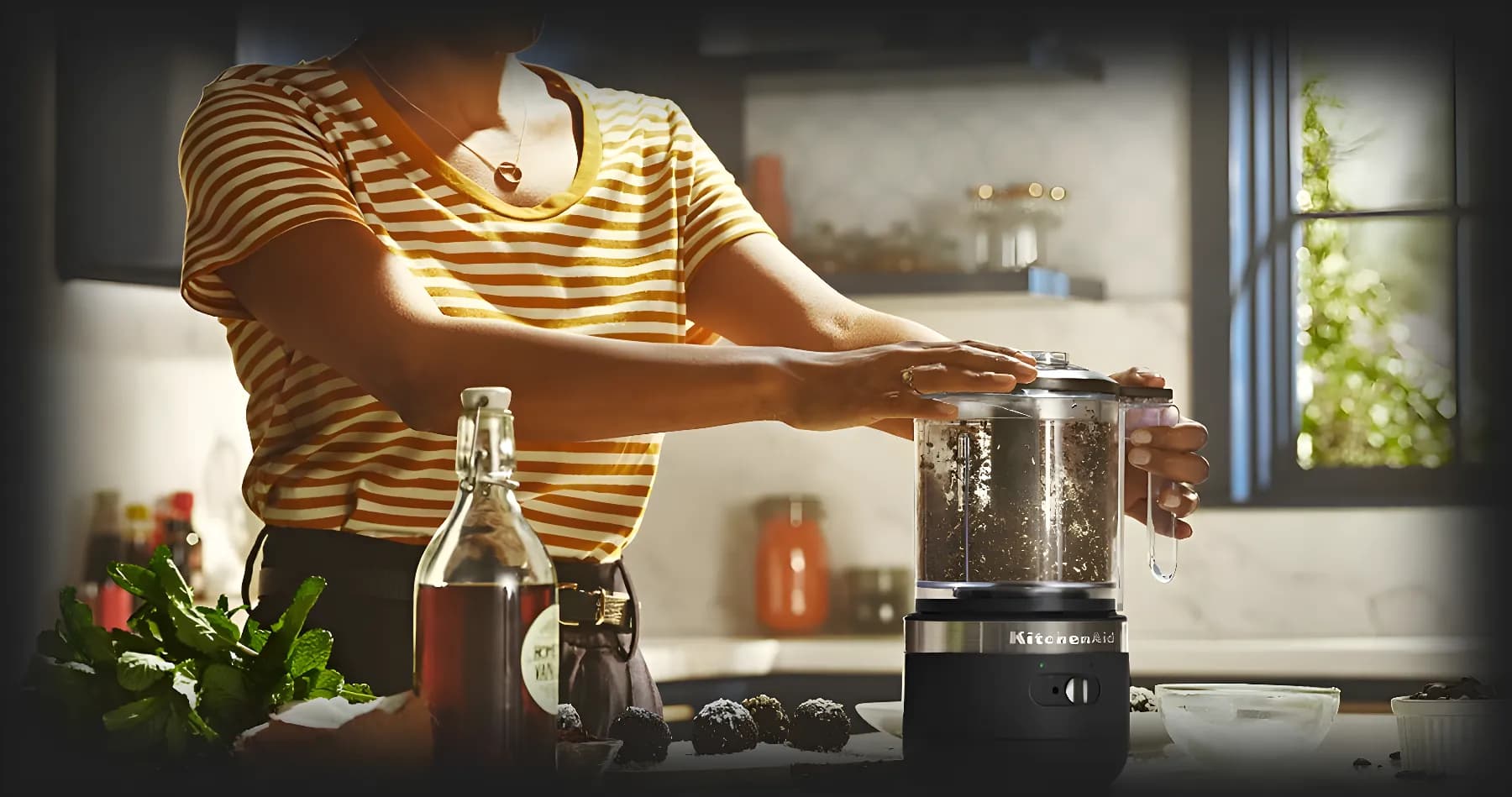 Кухонный миникомбайн KitchenAid 1,3 л беспроводной (Cream)