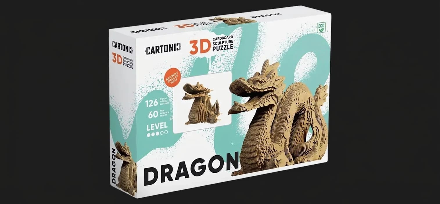 Картонный 3D пазл-конструктор Cartonic Дракон (Dragon) (CARTDRA)