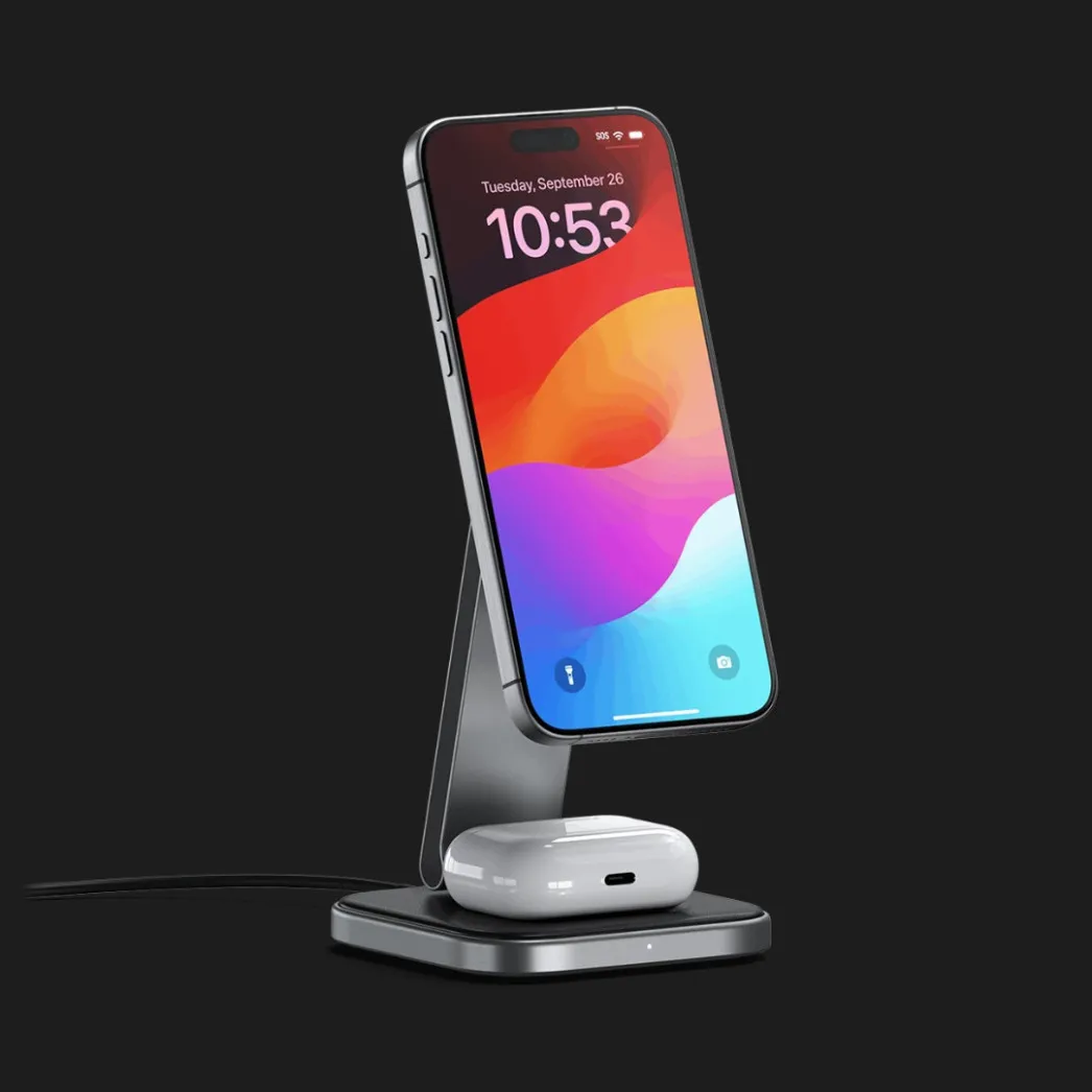 Беспроводная зарядка Satechi 2-in-1 Foldable Qi2