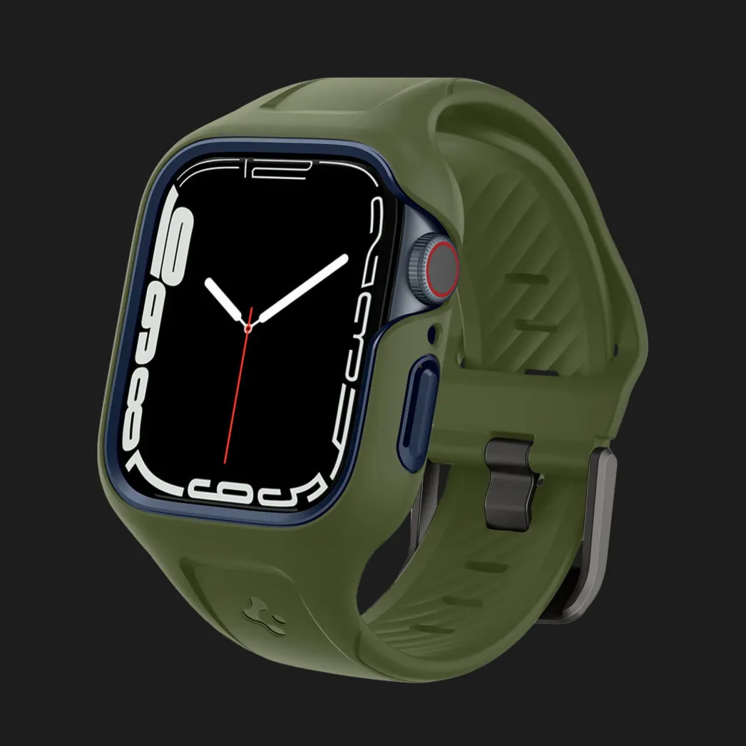Чехол-ремешок Spigen Liquid Air Pro для Apple Watch 45mm, Moss Green