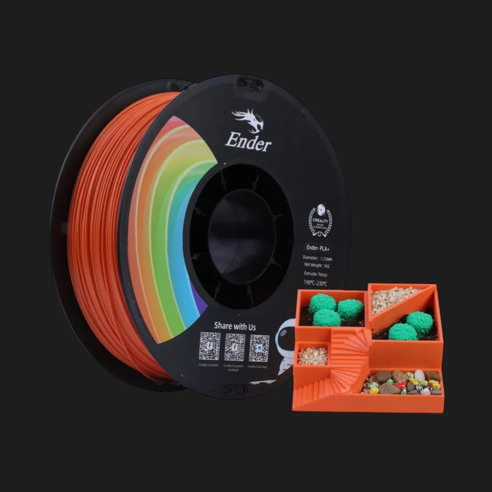 Пластик (Filament) CREALITY PLA Plus 1кг 1.75мм Оранжевый