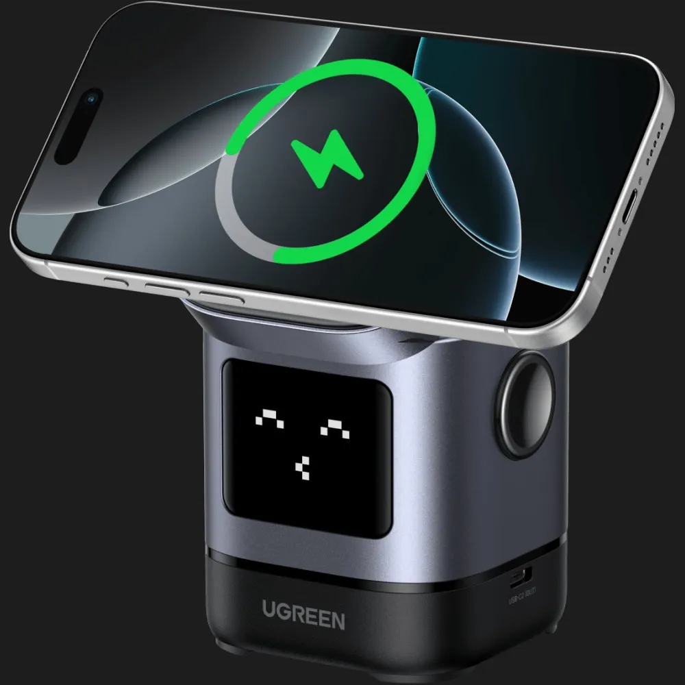 Беспроводное зарядное UGREEN Uno 2-in-1 Magnetic Wireless Charger 15W