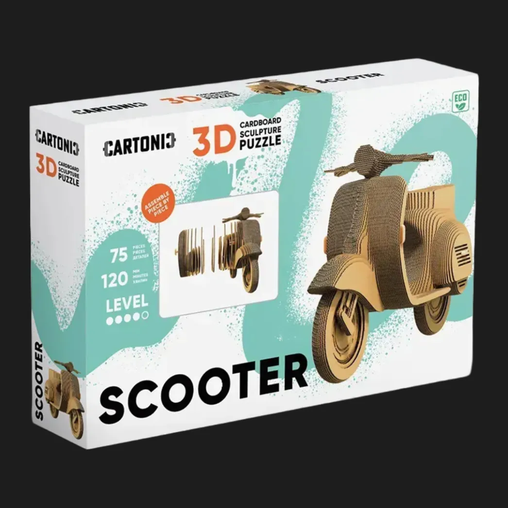 Картонный 3D пазл-конструктор Cartonic Скутер (Scooter) (CARTSCOO)