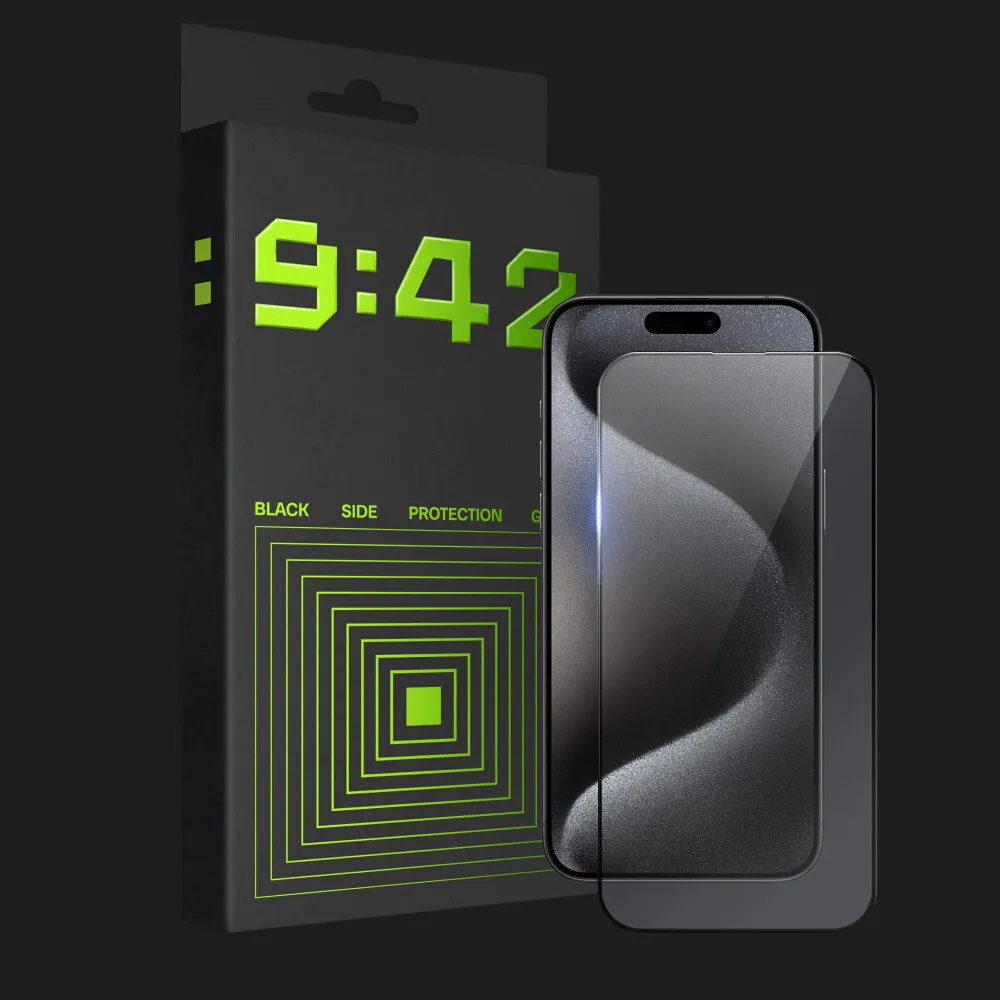 Защитное стекло 9:42 BlackSide для iPhone 15 Pro Max